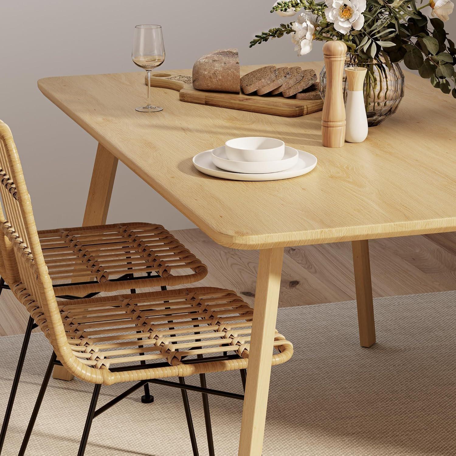 Brown - VonHaus - Spinningfield Dining Table - 6 Seater Table - 6