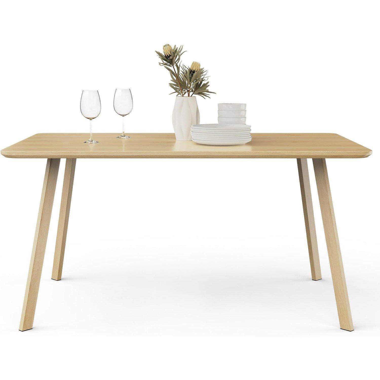 Brown - VonHaus - Spinningfield Dining Table - 6 Seater Table - 9