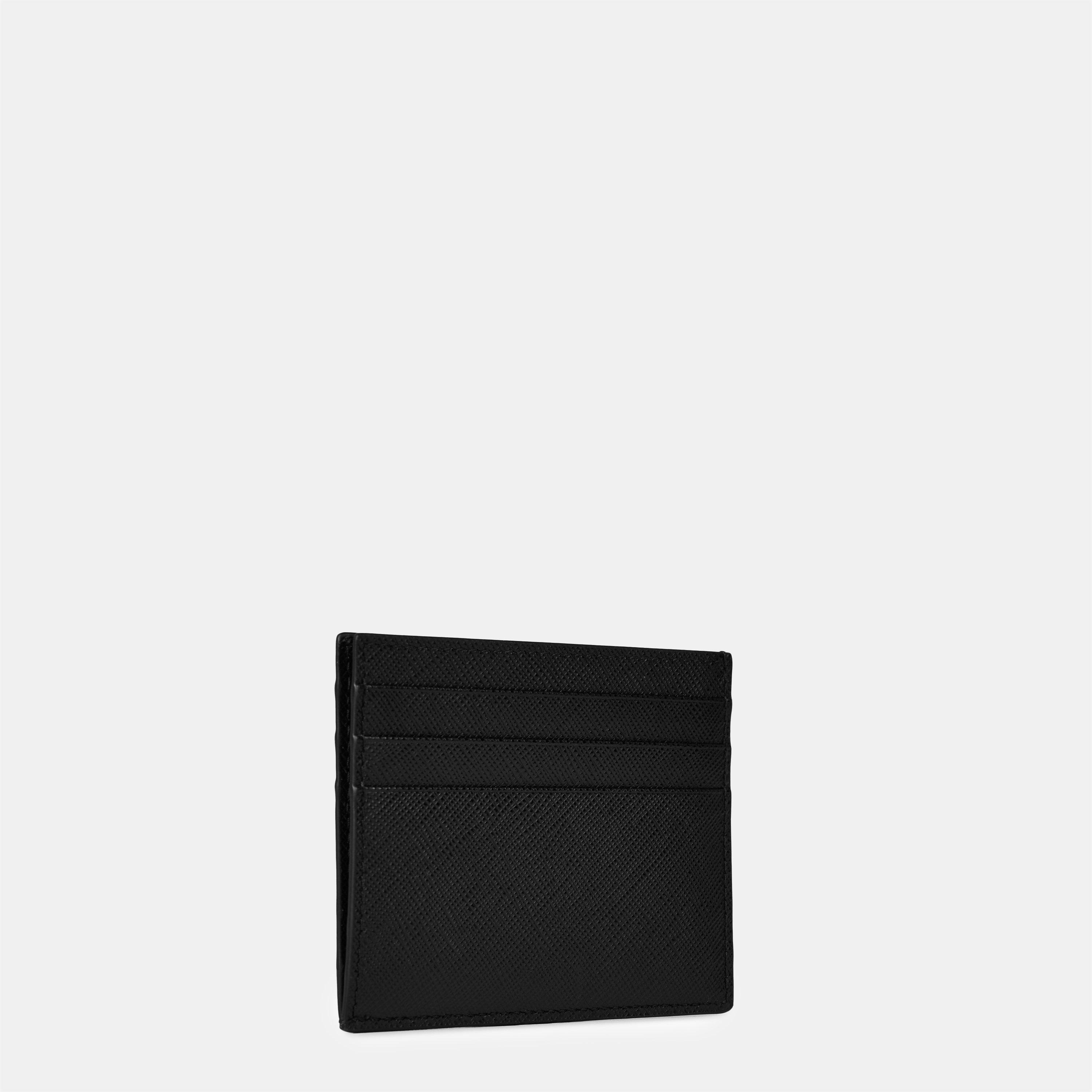 Black - Prada - Men'S Logo Saffiano Leather Card Holder - 2