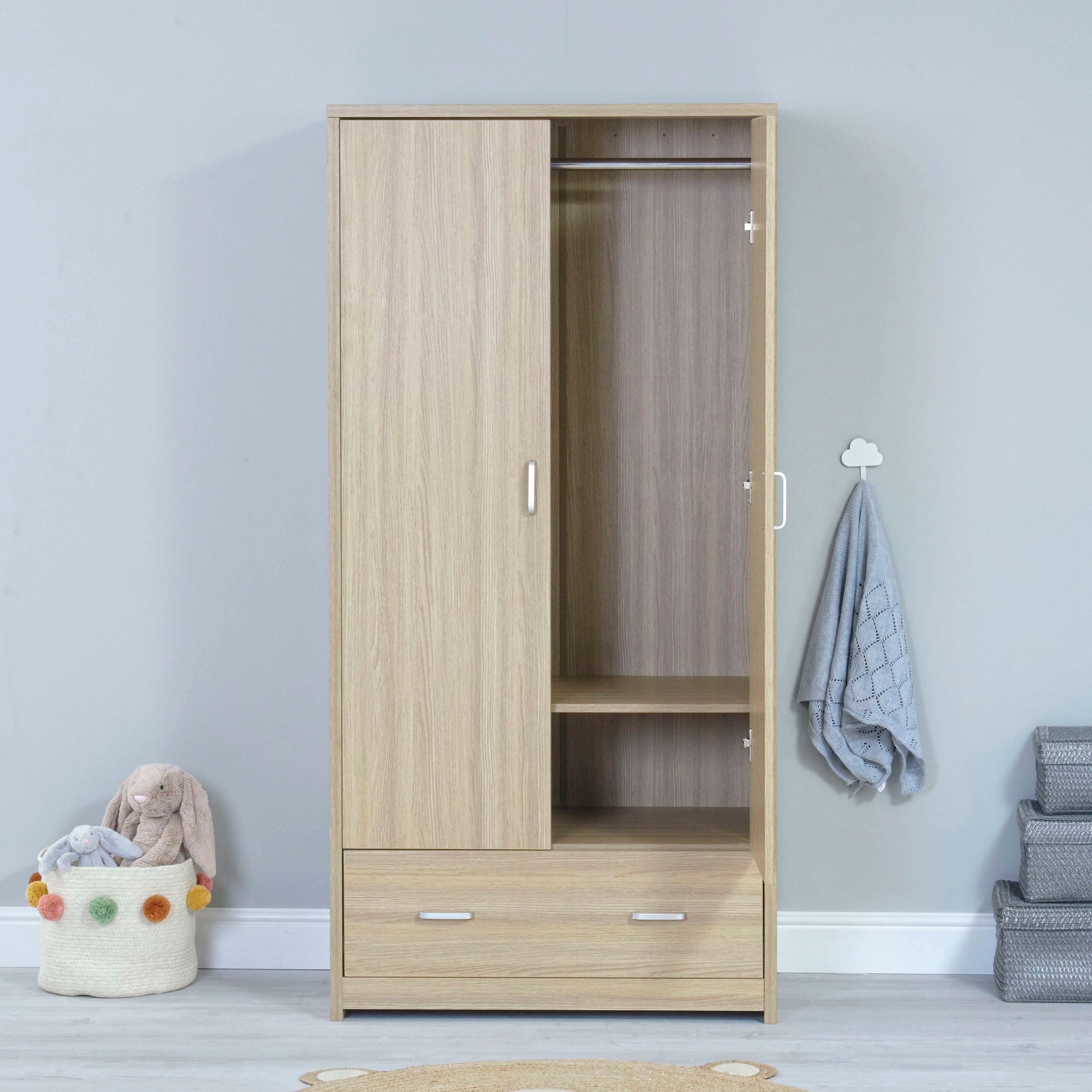 Oak - Babymore - Luno Veni Wardrobe Oak - 3