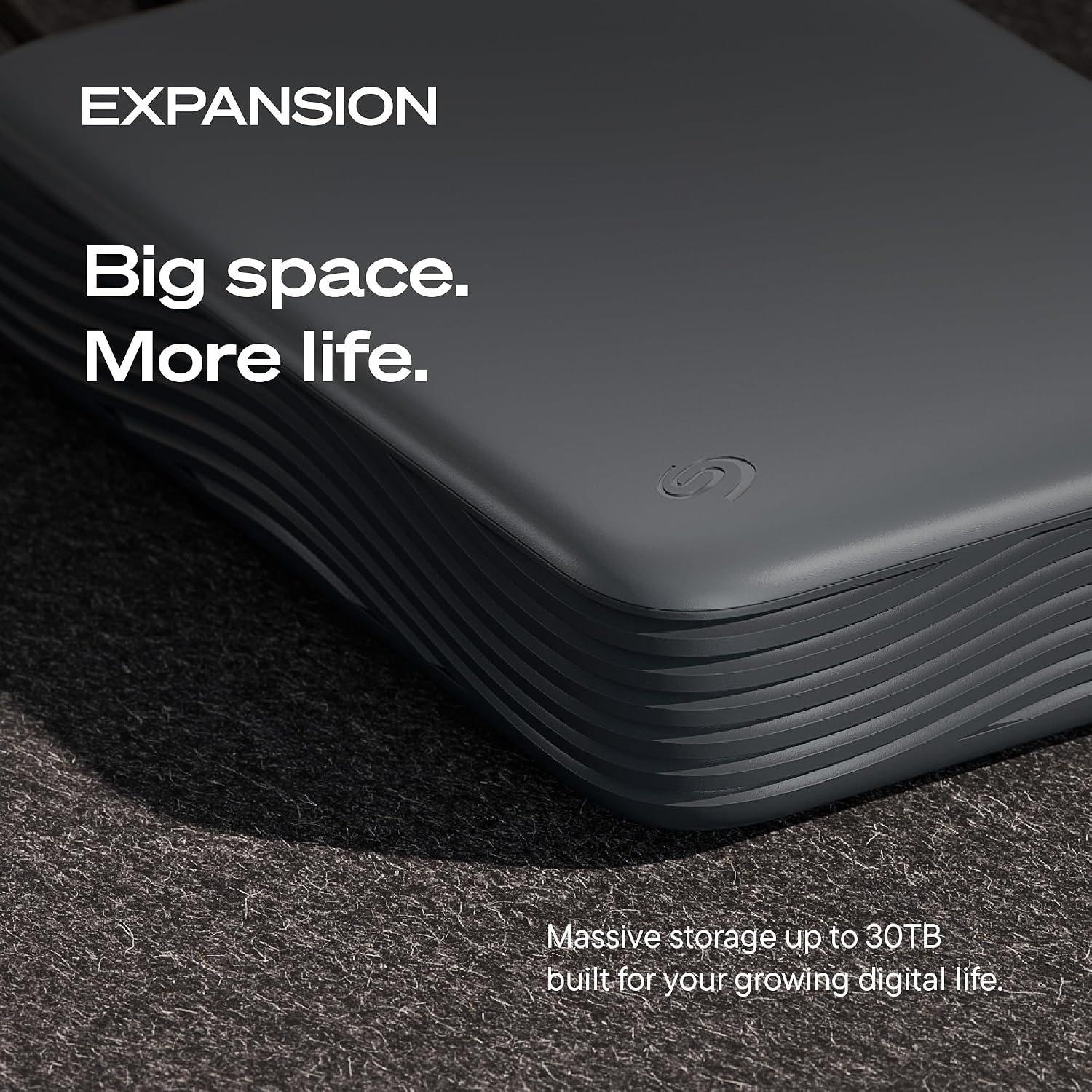 Negro - Seagate - 8TB Expansion Desktop Hard Drive  MicroB to USB-C - 2