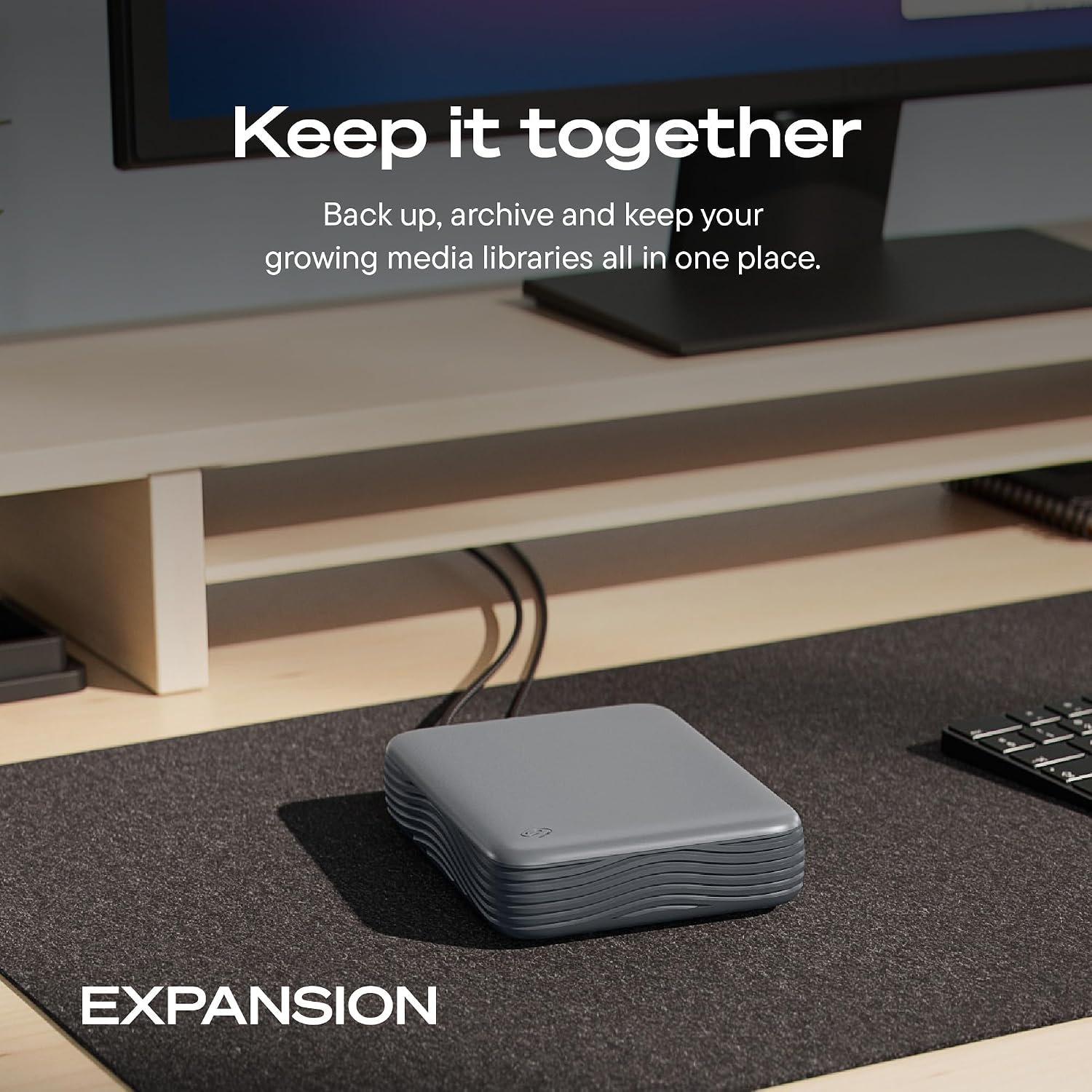 Negro - Seagate - 8TB Expansion Desktop Hard Drive  MicroB to USB-C - 3