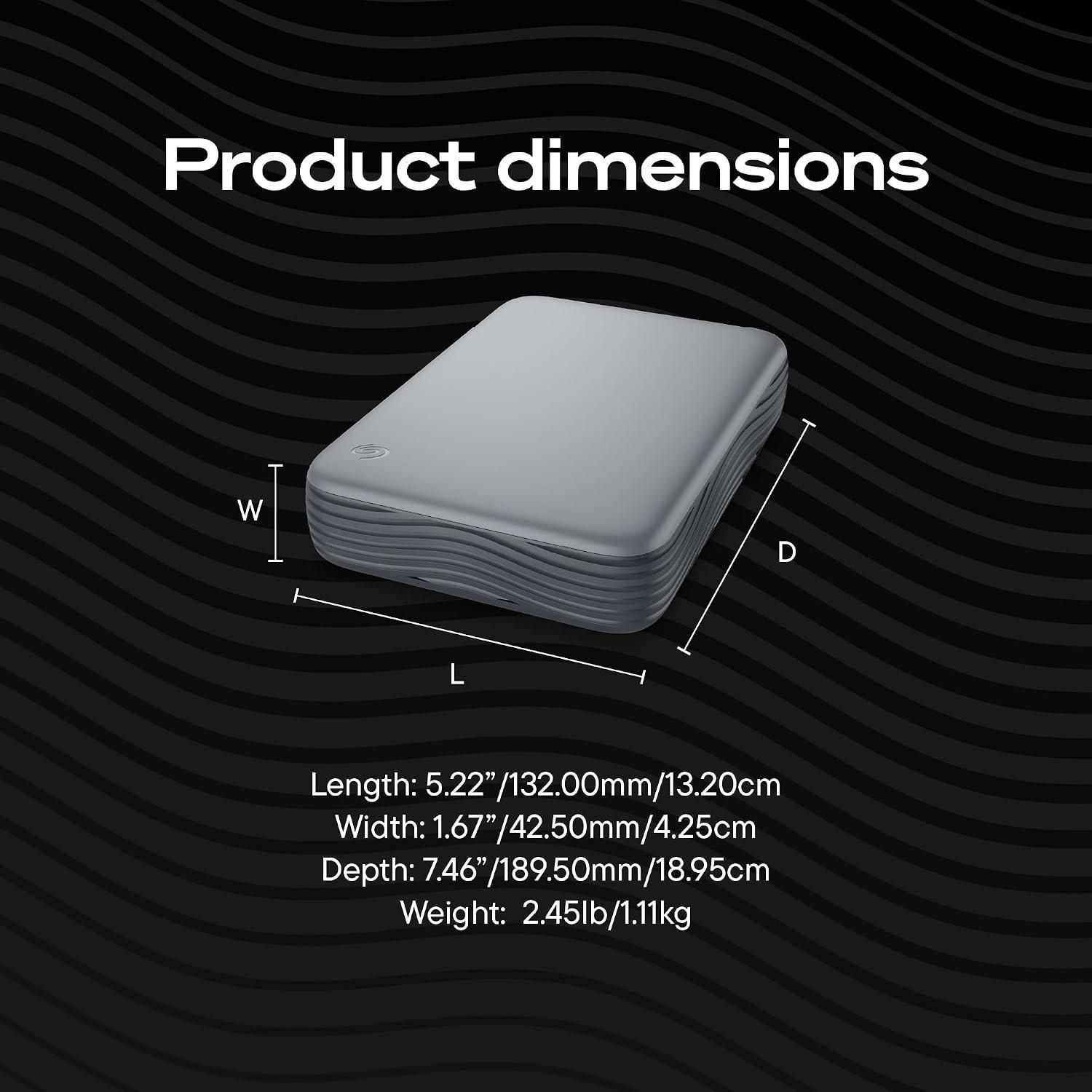 Negro - Seagate - 8TB Expansion Desktop Hard Drive  MicroB to USB-C - 7
