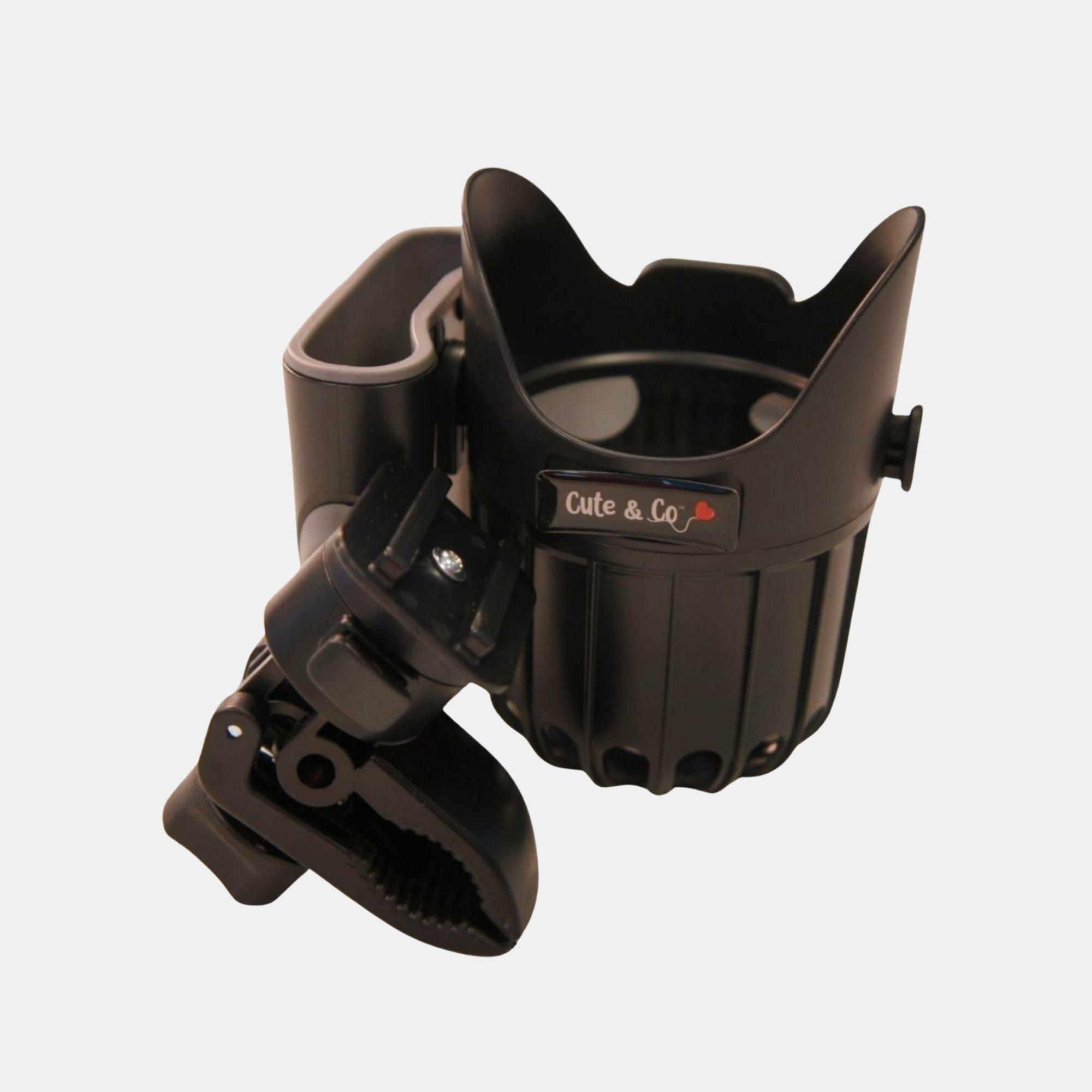 Black - Cute and Co - Cute & Co Adjustable Stroller/Pram 2 in 1 Phone and Cup Holder - 1