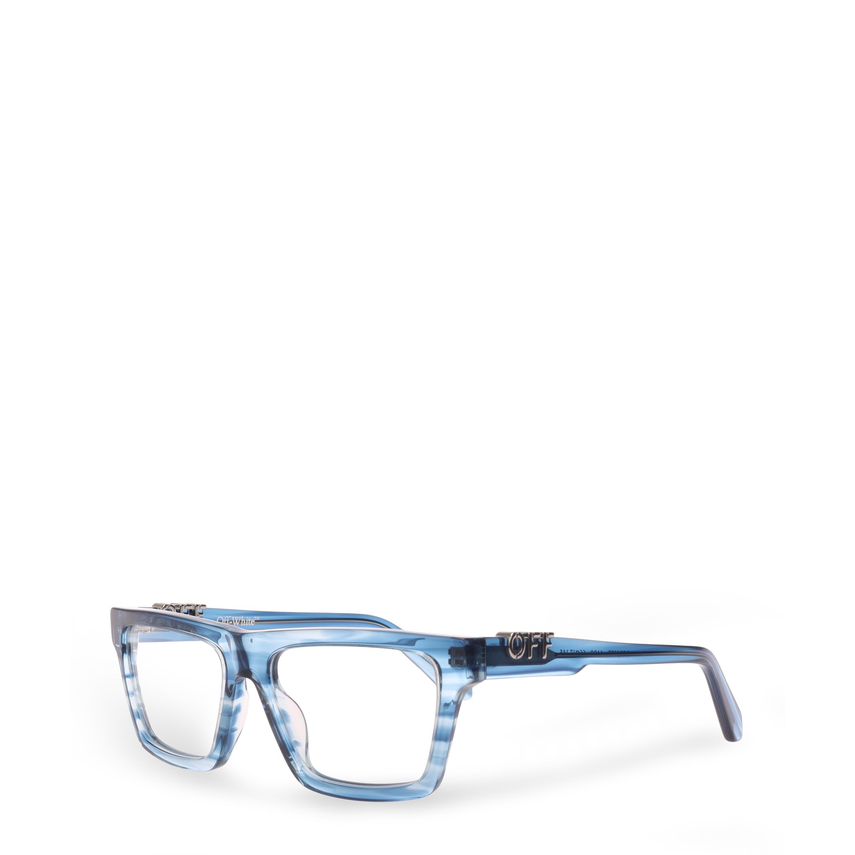 Off White  Reading Glasses - Striped Blue