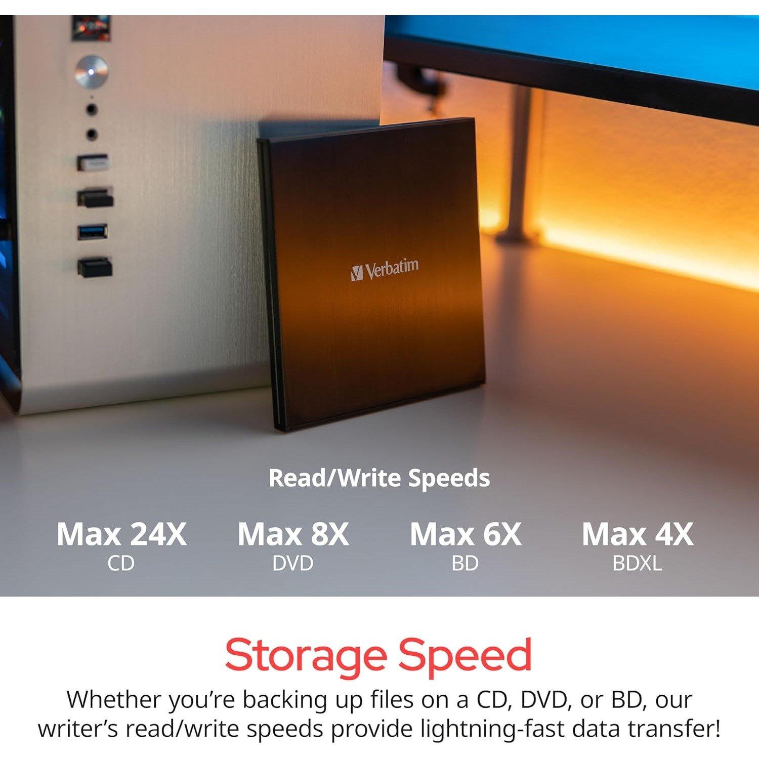 Zwart - Verbatim - Blu-Ray DVD-Drive - Black - 3