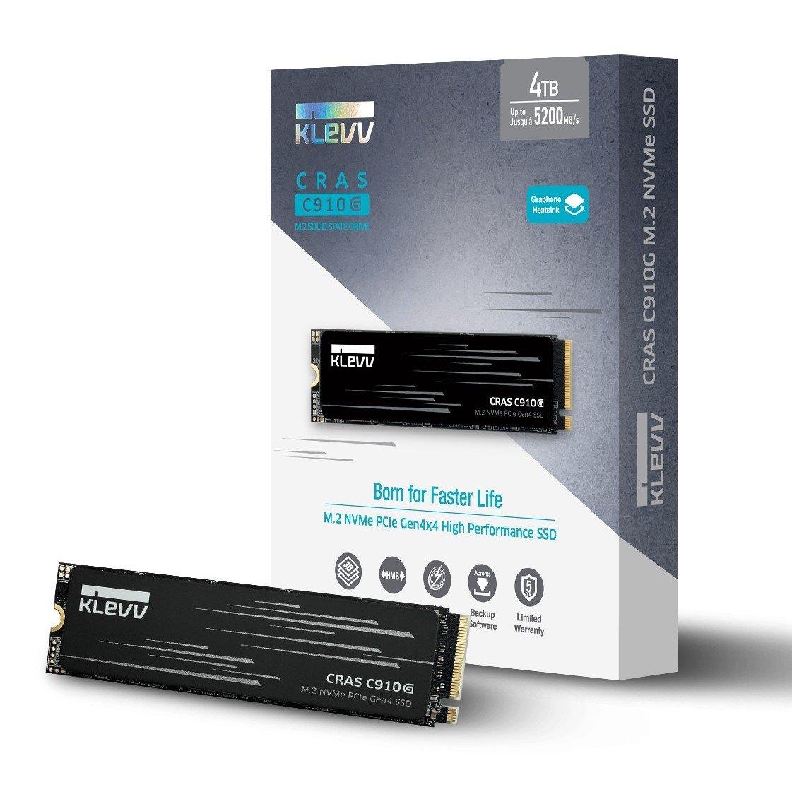 Black - KLEVV - CRAS C910G 4TB SSD Drive - 2