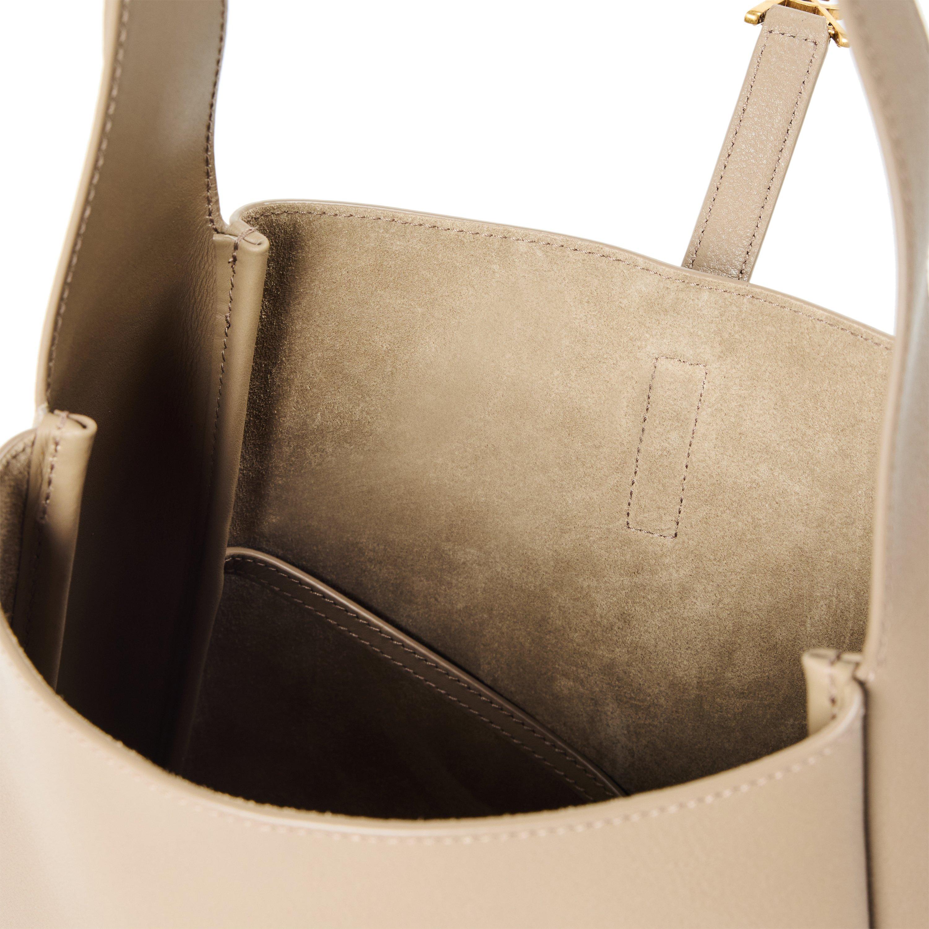 Light Cumin - Saint Laurent - Women's Le5A7 Leather Hobo Bag - 4