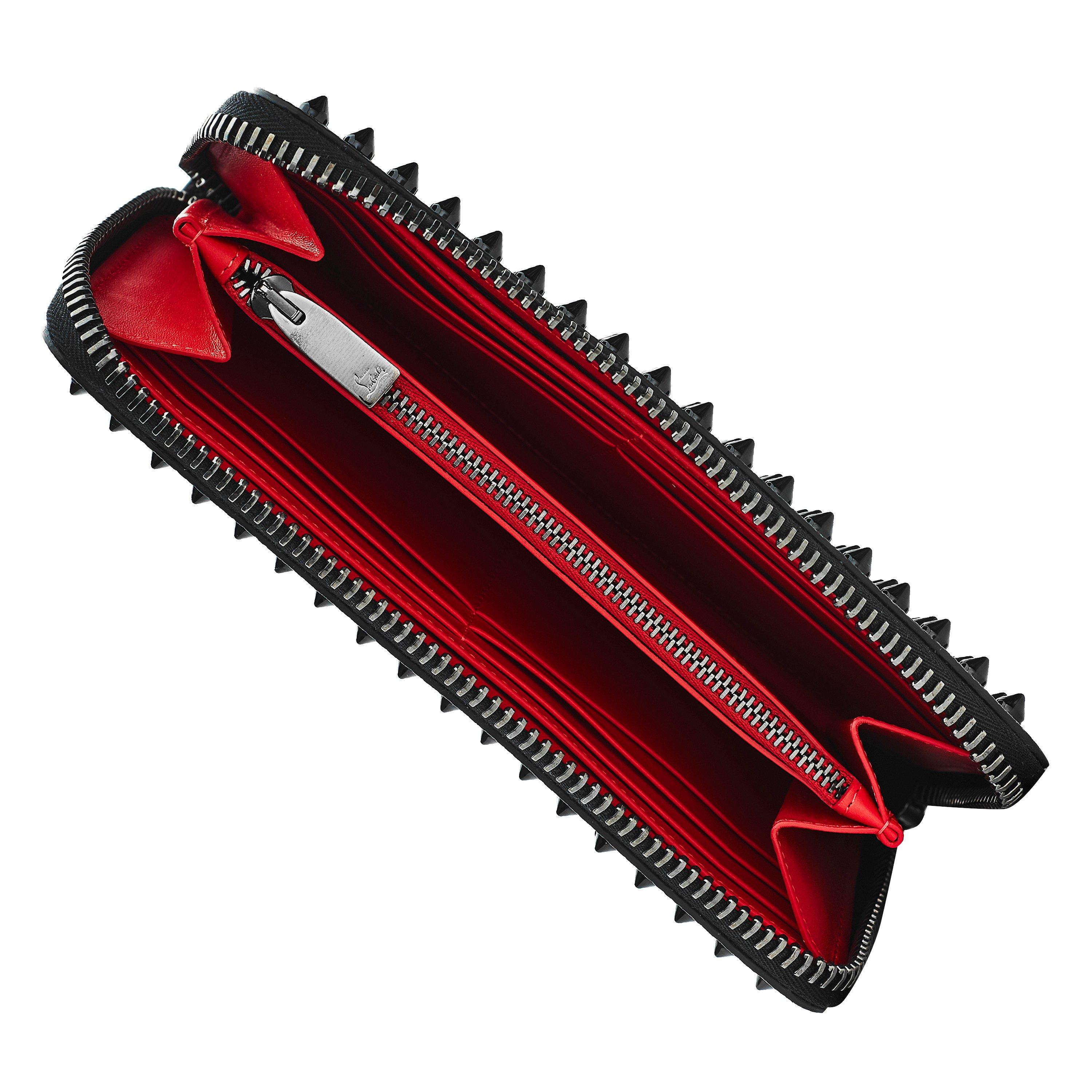 Black/Black - Christian Louboutin - Men's Embellished Cotton Spike Purse - 5