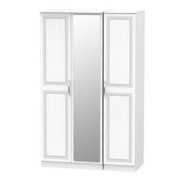 Welcome Furniture Dorset DORSET TRIPLE MIRROR WARDROBE WHITE - Ready