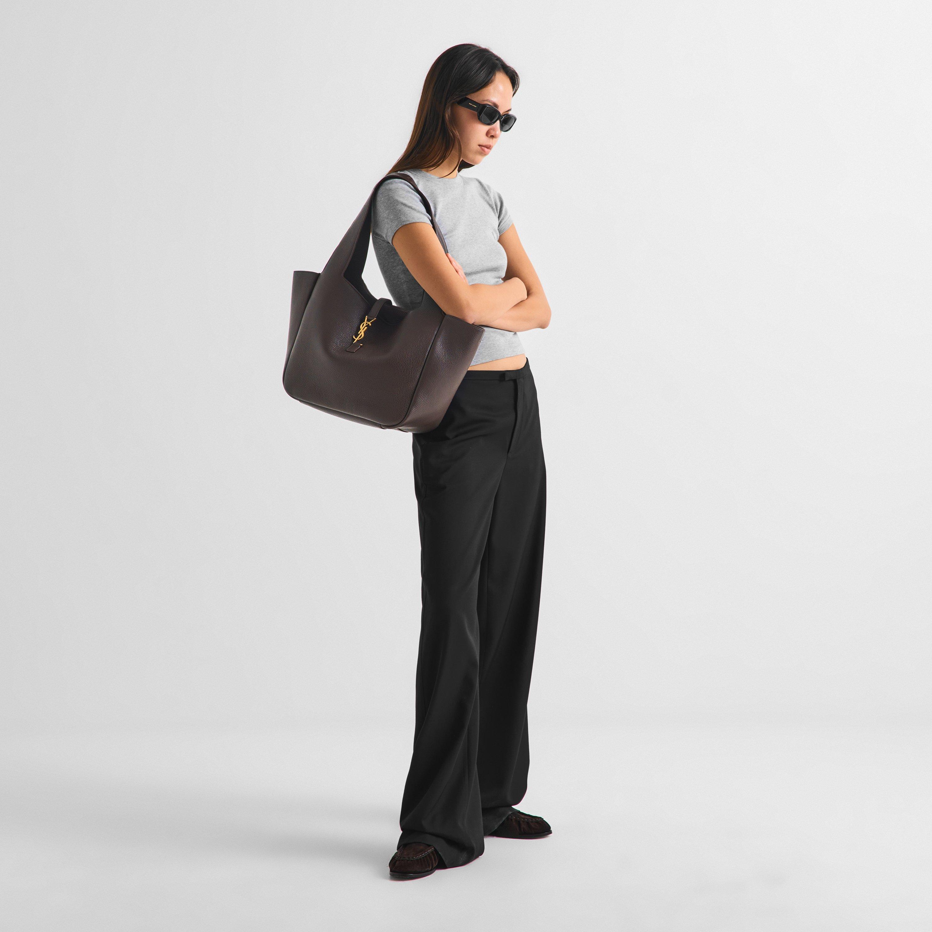 Sweet Choco - Saint Laurent - Women's Bea Cabas Leather Tote Bag - 4