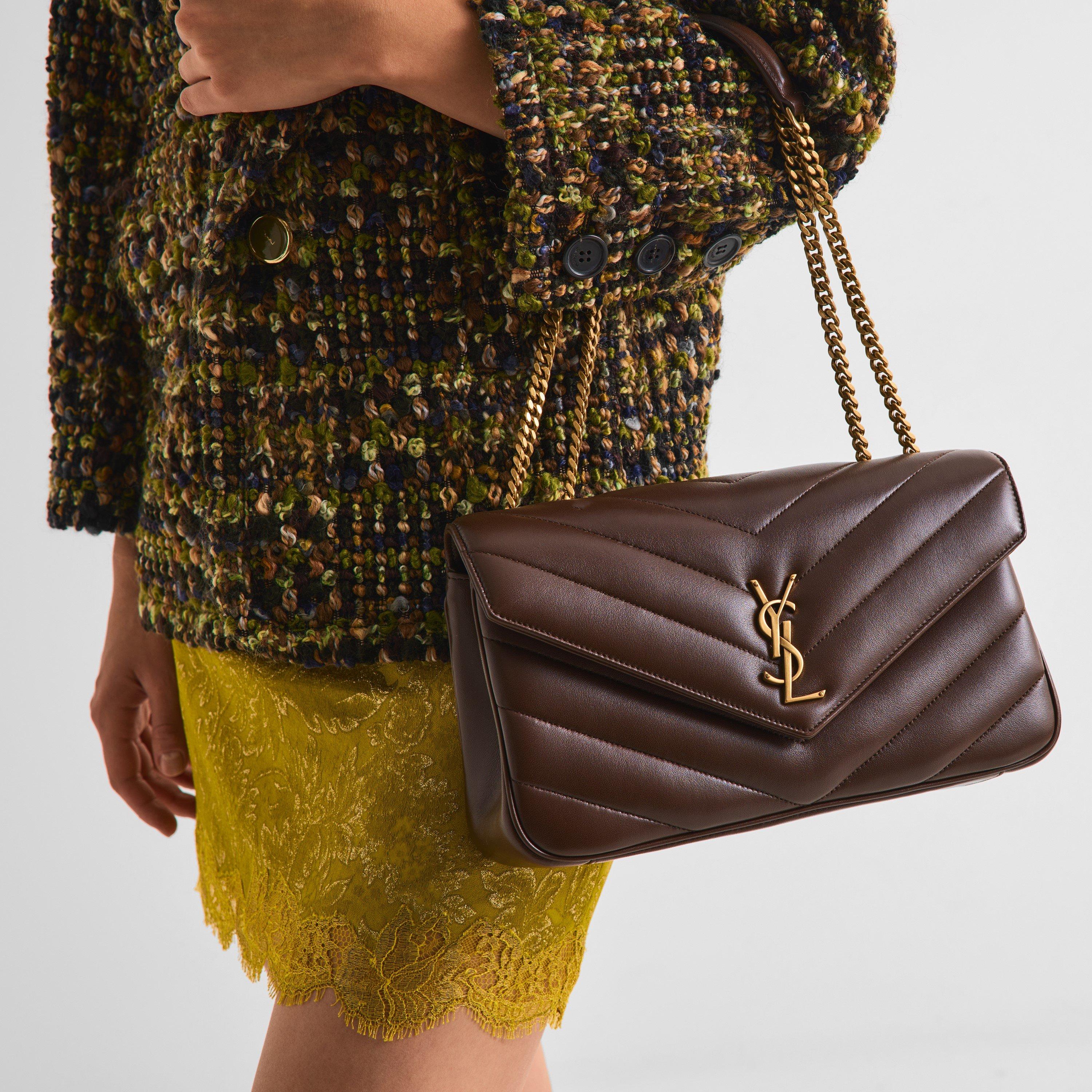 Deep Hickory - Saint Laurent - Women's Mini LouLou Leather Crossbody Bag - 3