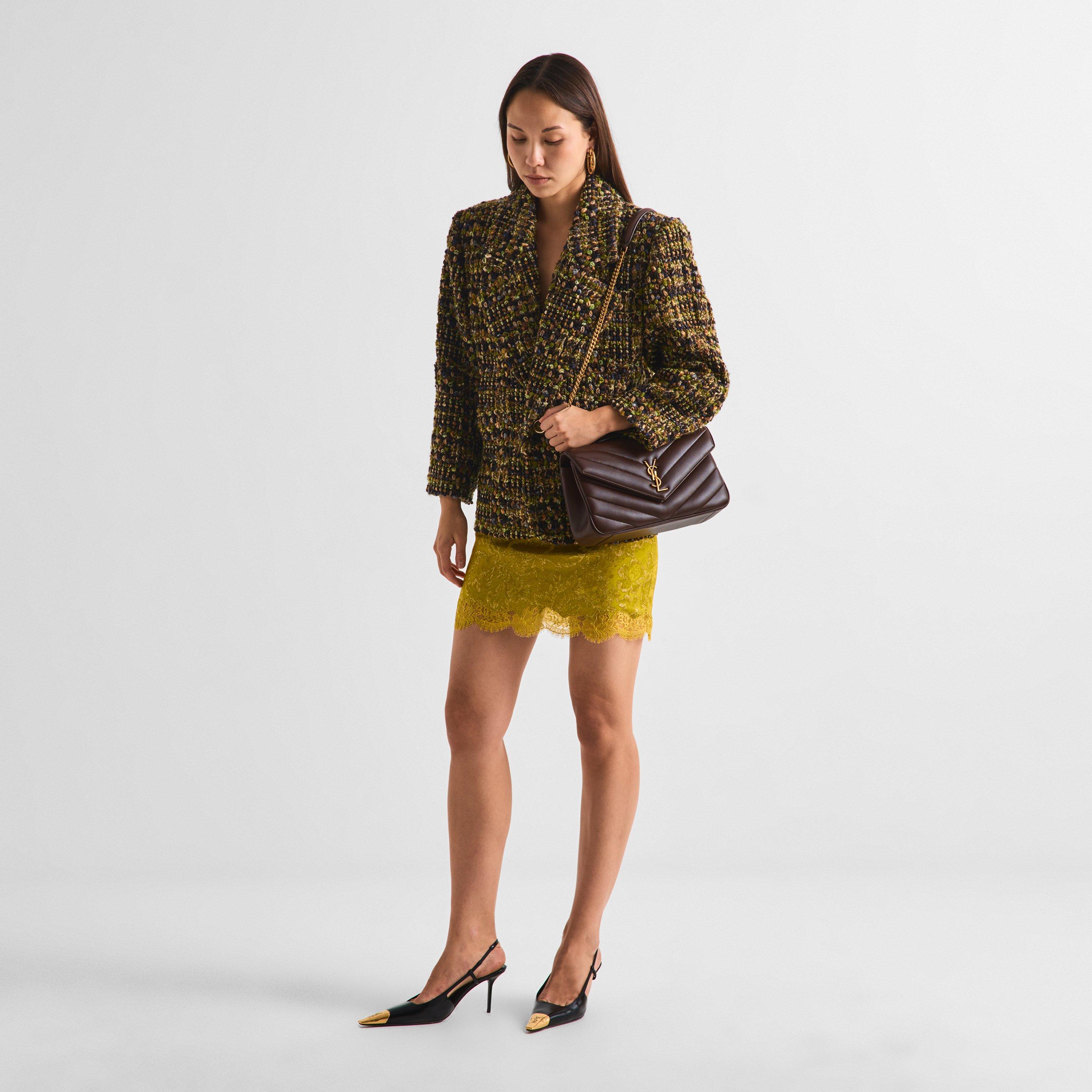 Deep Hickory - Saint Laurent - Women's Mini LouLou Leather Crossbody Bag - 4