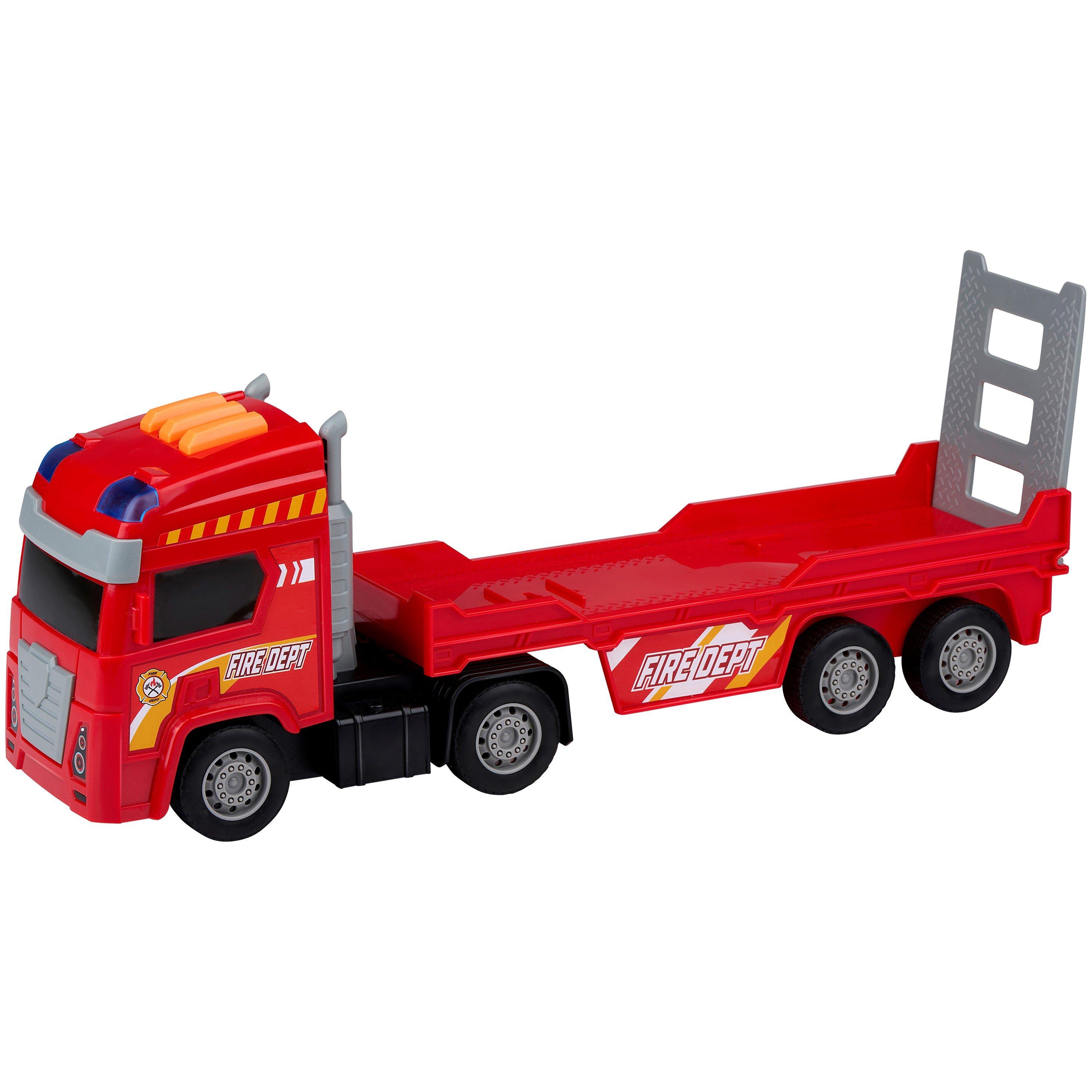 Red - Eddy Toys - Fire Truck Set with Helicopter and Car 38cm - 3