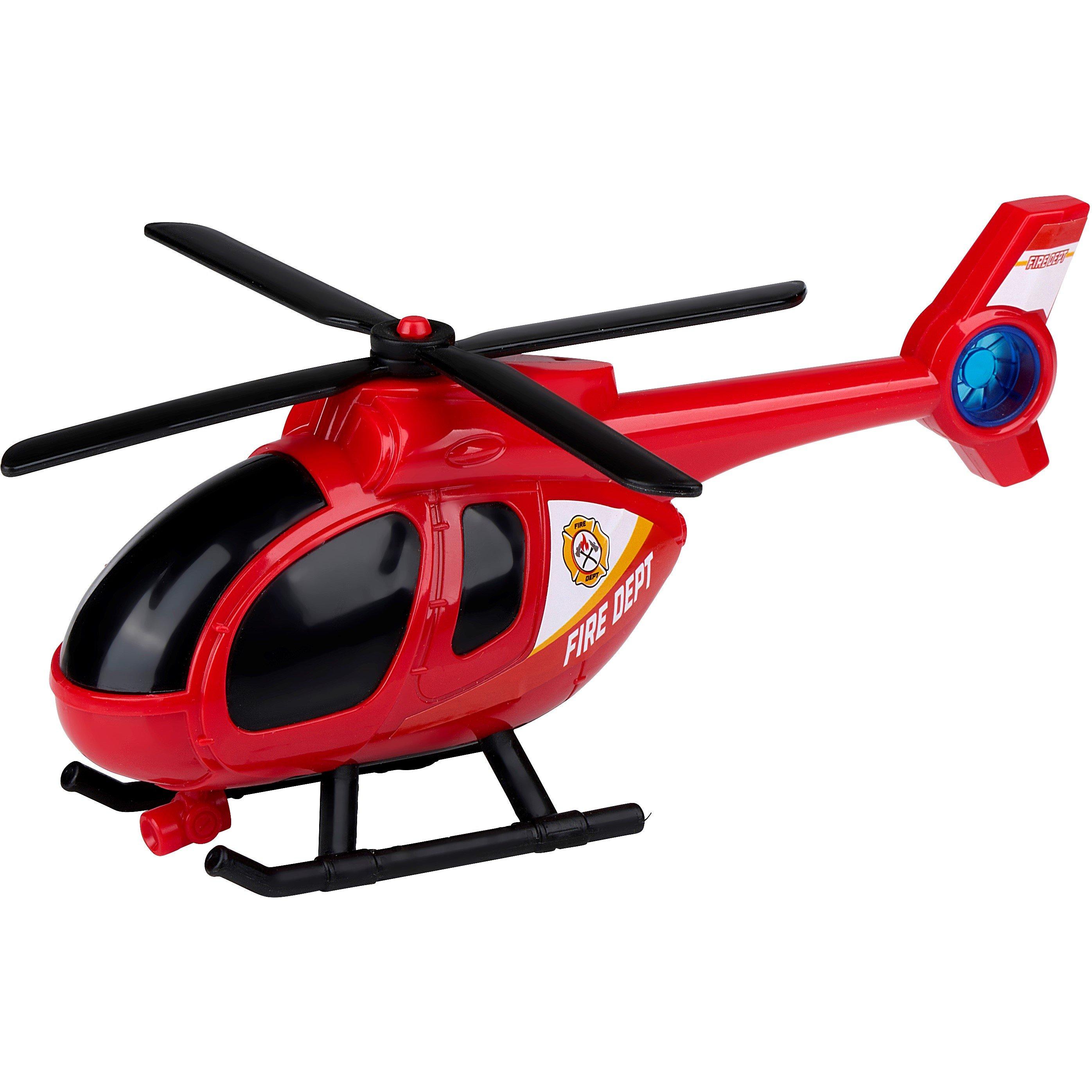 Red - Eddy Toys - Fire Truck Set with Helicopter and Car 38cm - 5