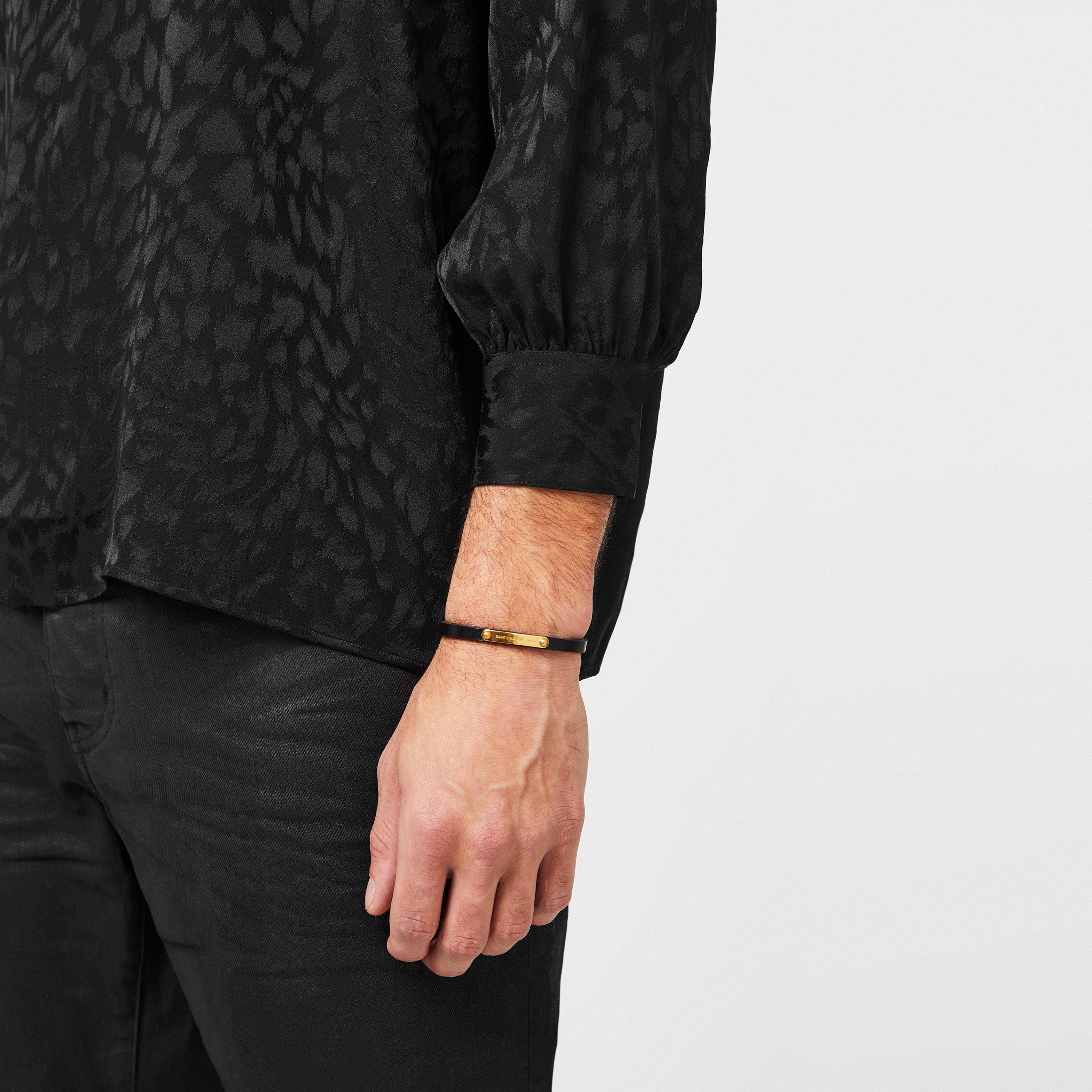 Black/Gold - Saint Laurent - Id Plaque Bracelet - 2