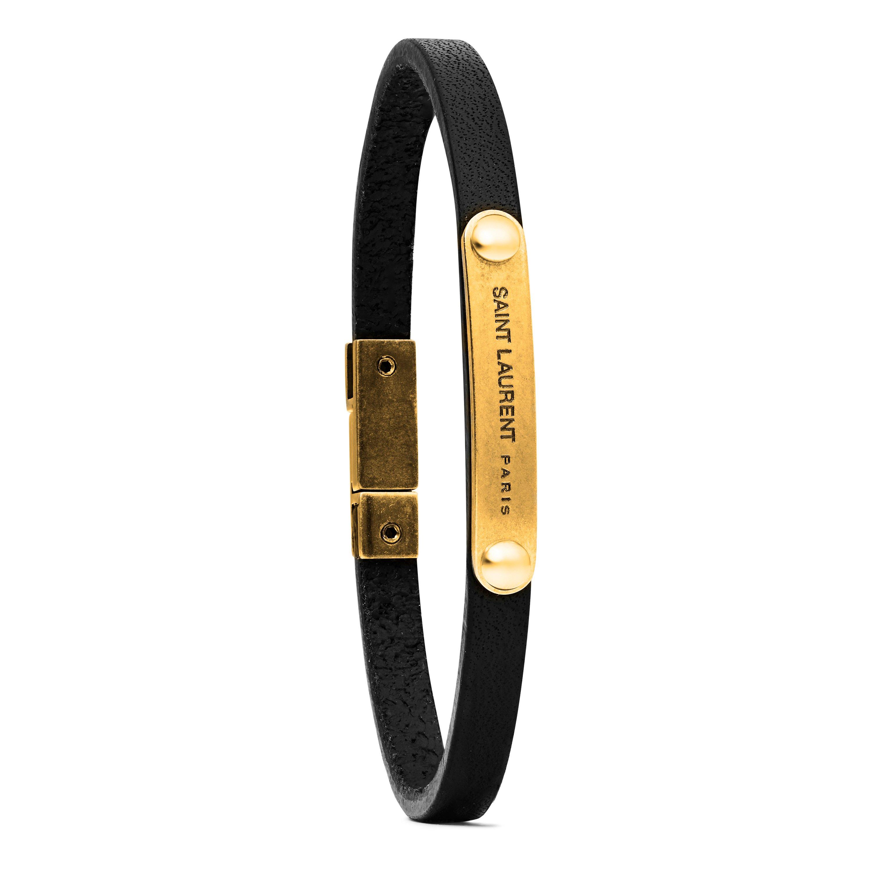 Black/Gold - Saint Laurent - Id Plaque Bracelet - 4