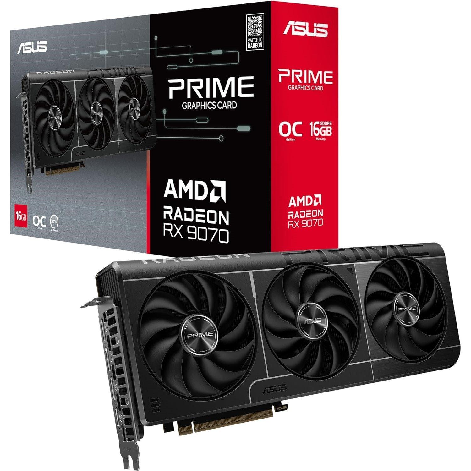 Zwart - ASUS - ASUS Prime Radeon RX 9070 OC Edition 16GB GDDR6 EVO Gaming Graphics Card - 1