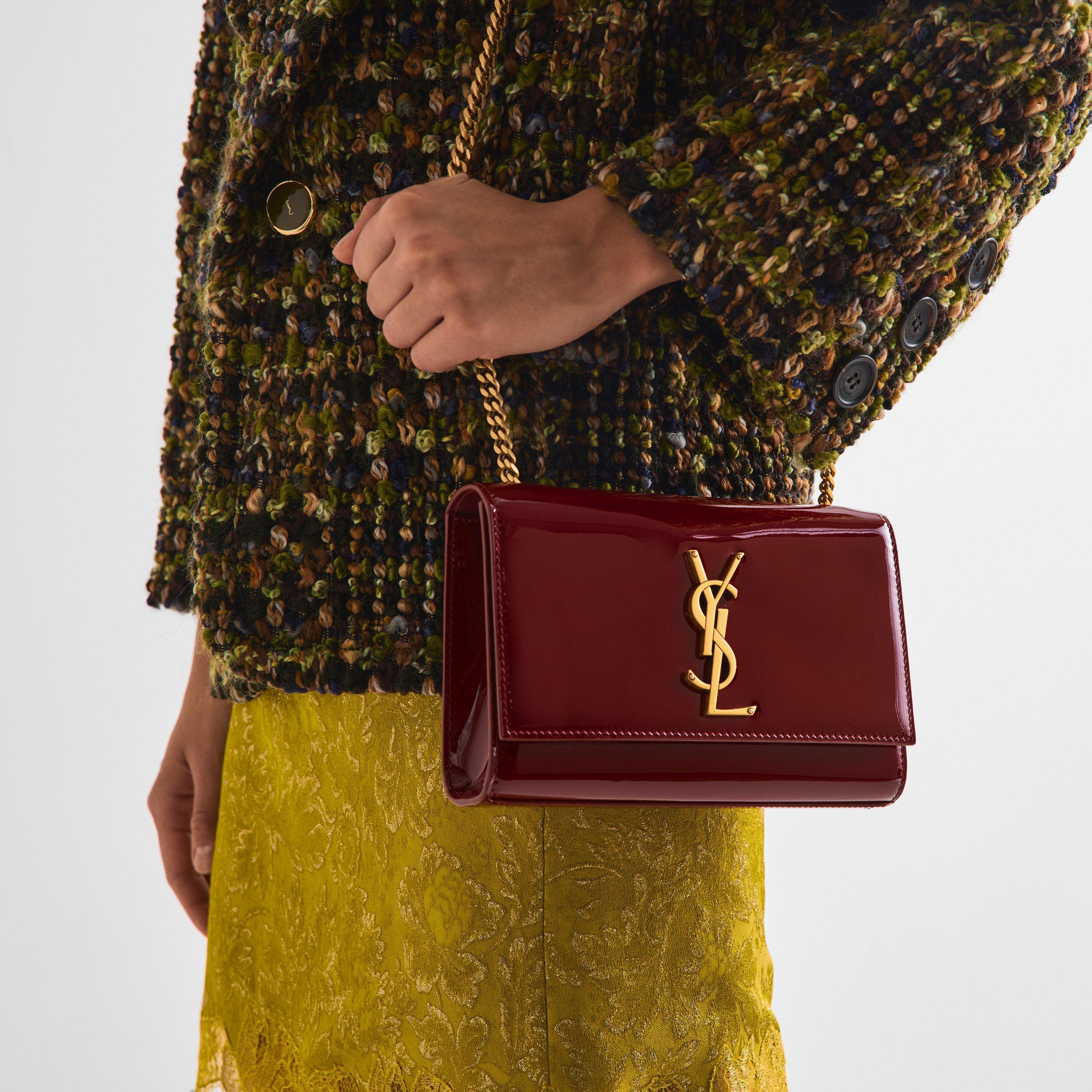 Red Grenat - Saint Laurent - Women's Kate Patent Leather Crossbody Bag - 3