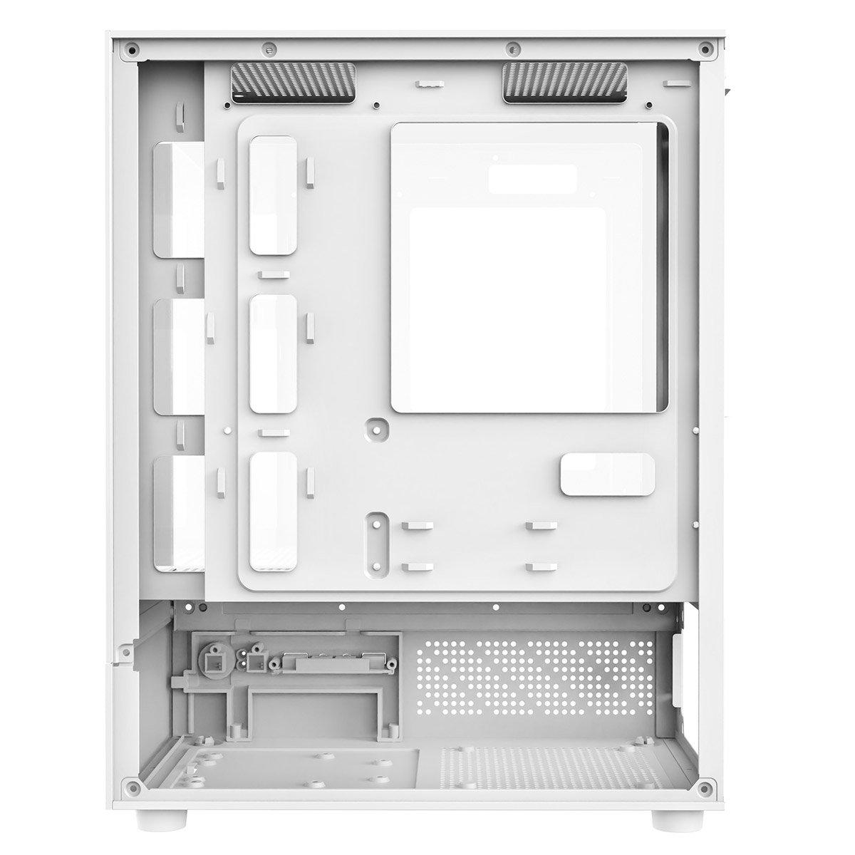 White - CiT - Micro-ATX Gaming Case with TG Front+Side Panels with 3x CiT Dual-Ring Infinity Fans - White - 11