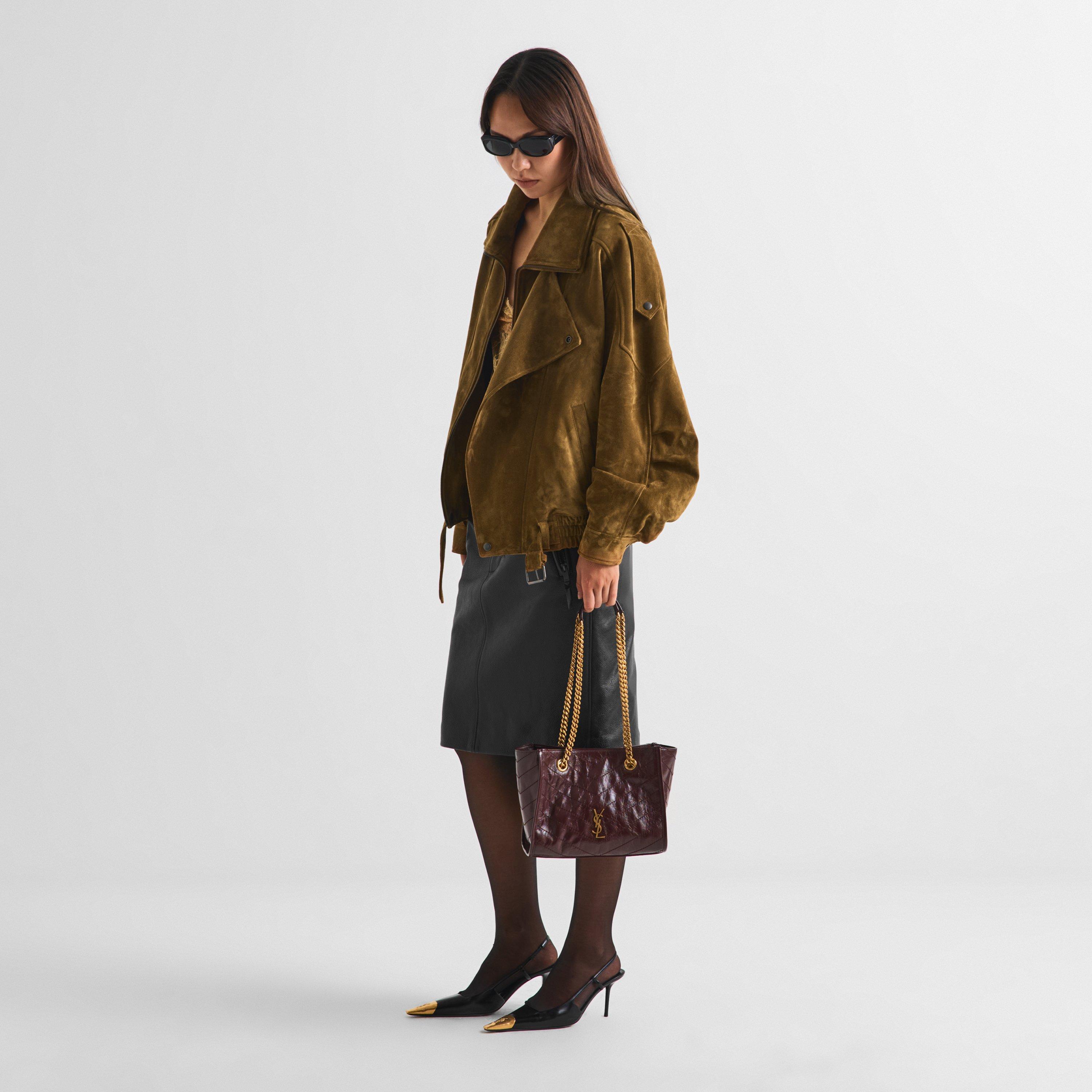 Hot Wine - Saint Laurent - Women's Niki Leather Tote Bag - 4