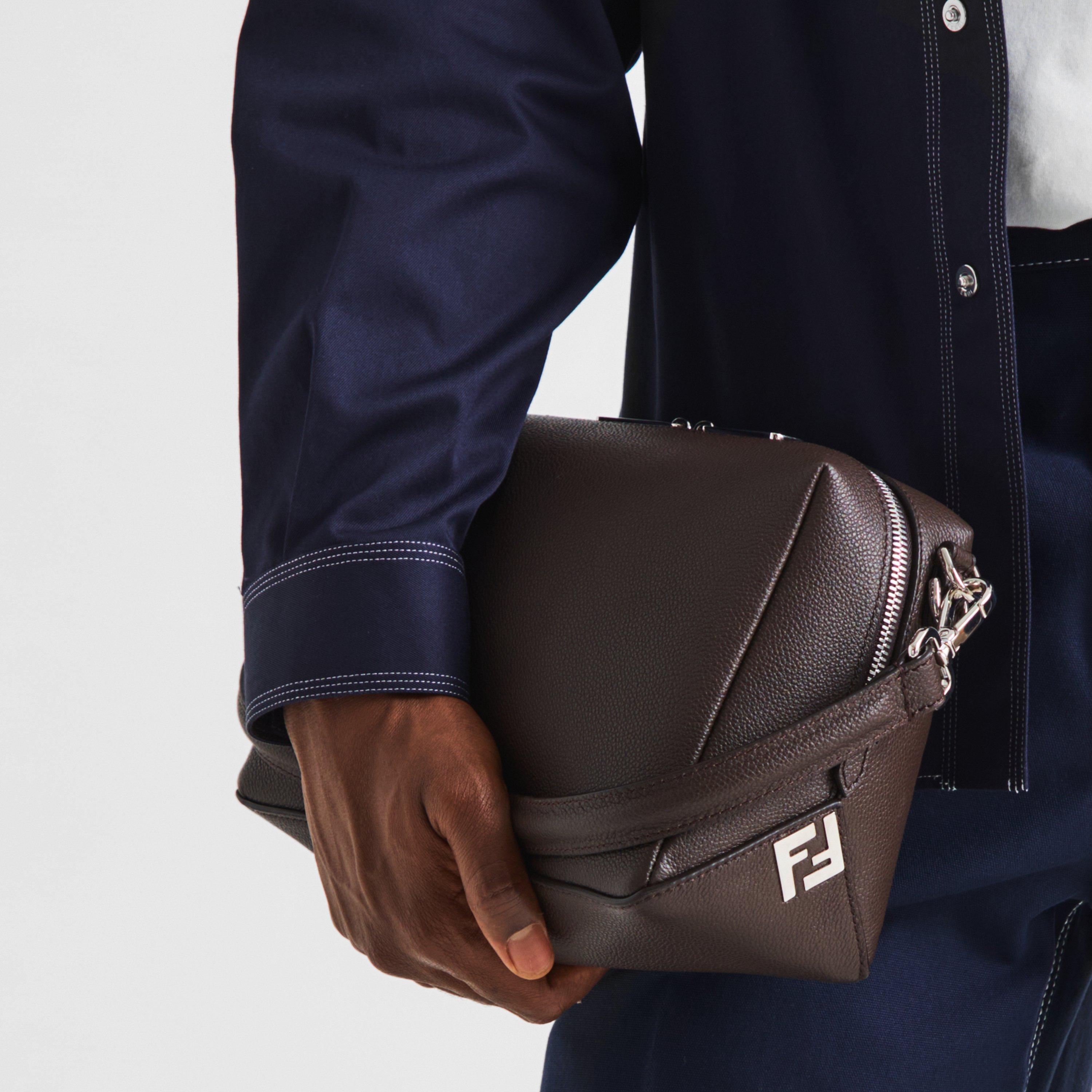 Chocolate - Fendi - Men's Leather Messenger Bag - 3
