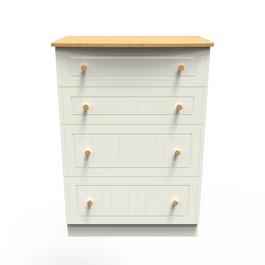 Welcome Furniture Avon AVON 4 DRAWER DEEP CHEST CREAM/OAK - Ready As