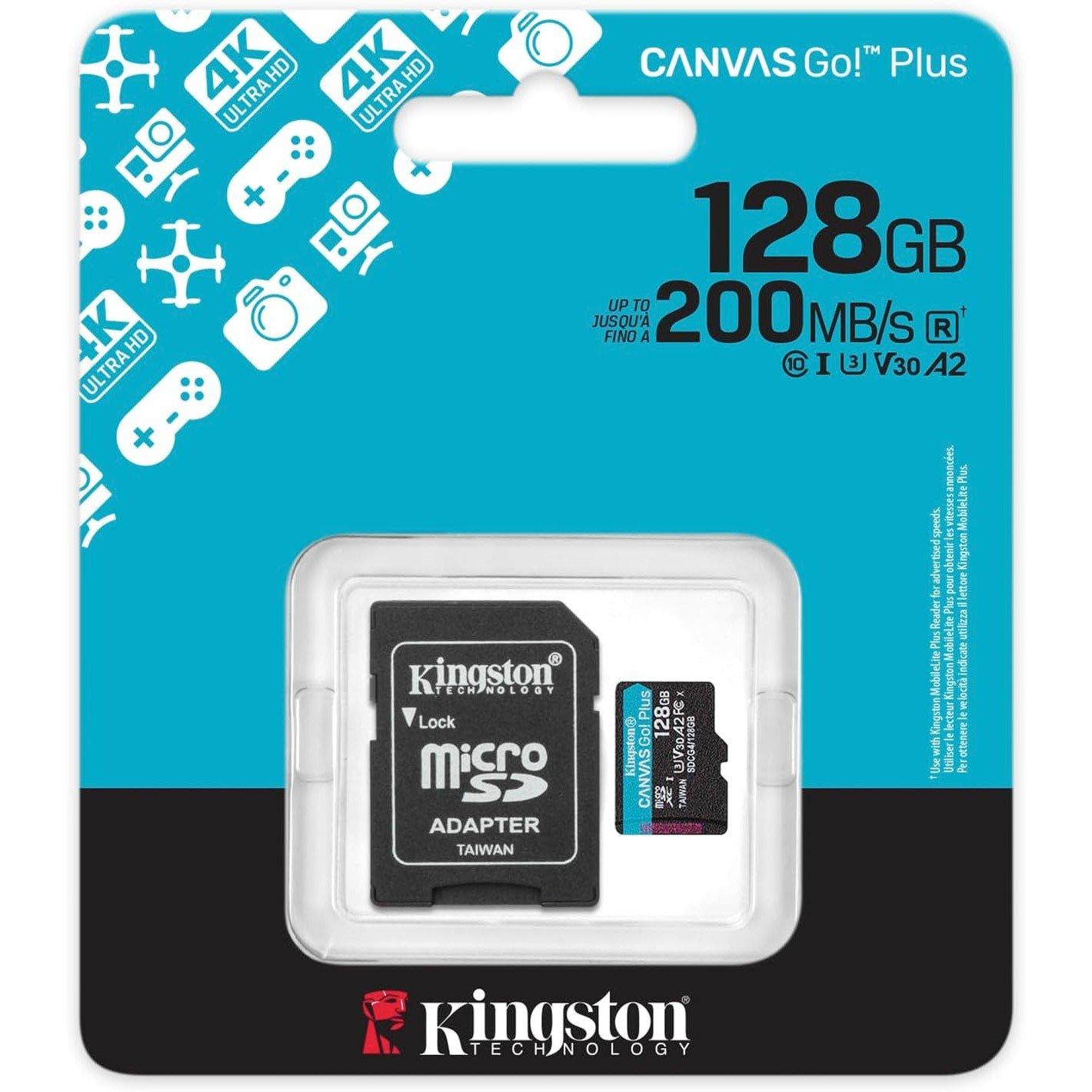 Black - Kingston Technology - MicroSDXC Card - 128GB - 3