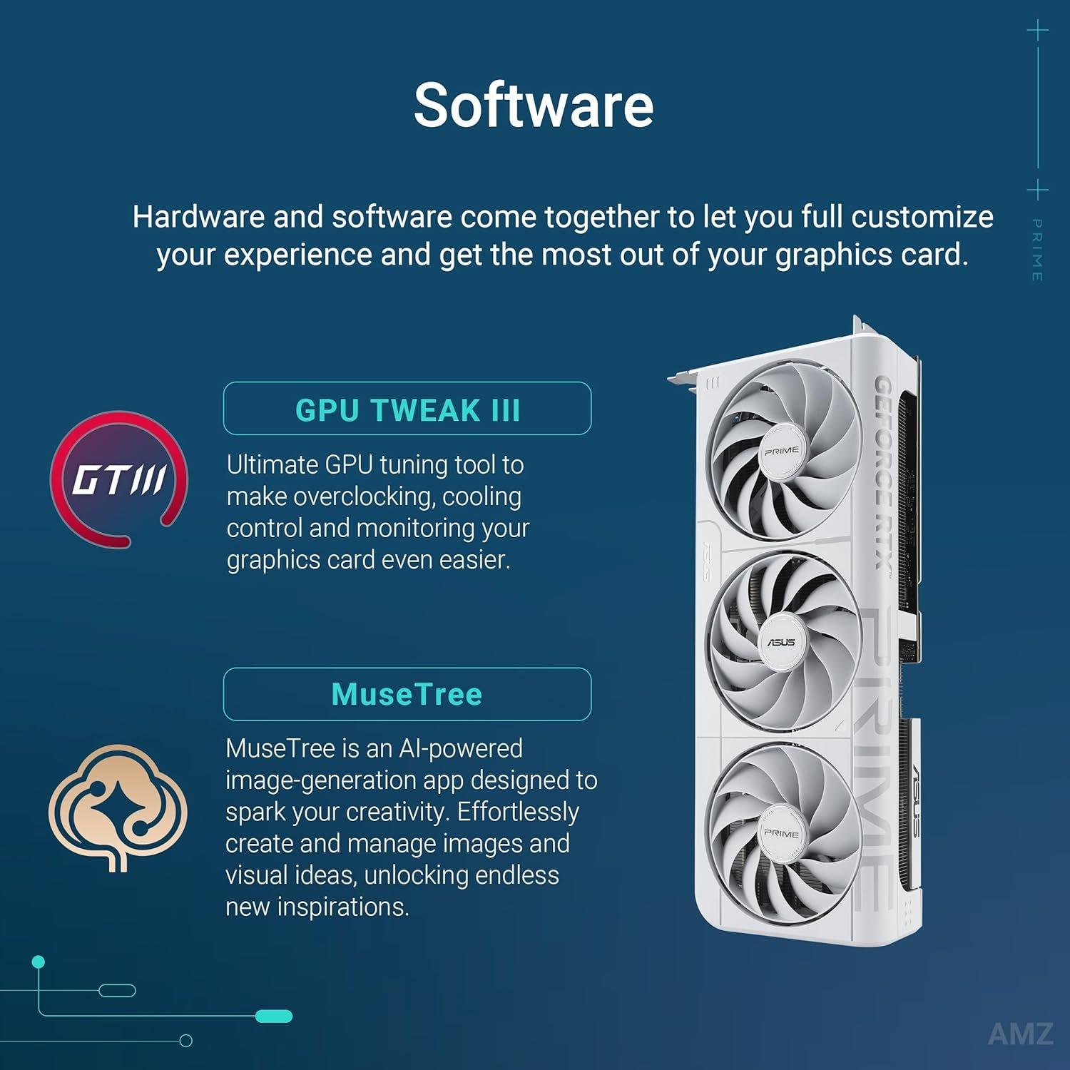 Zwart - ASUS - ASUS Prime -RTX5070-O12G-WHITE NVIDIA GeForce RTX 5070 12 GB GDDR7 Graphics Card - 7