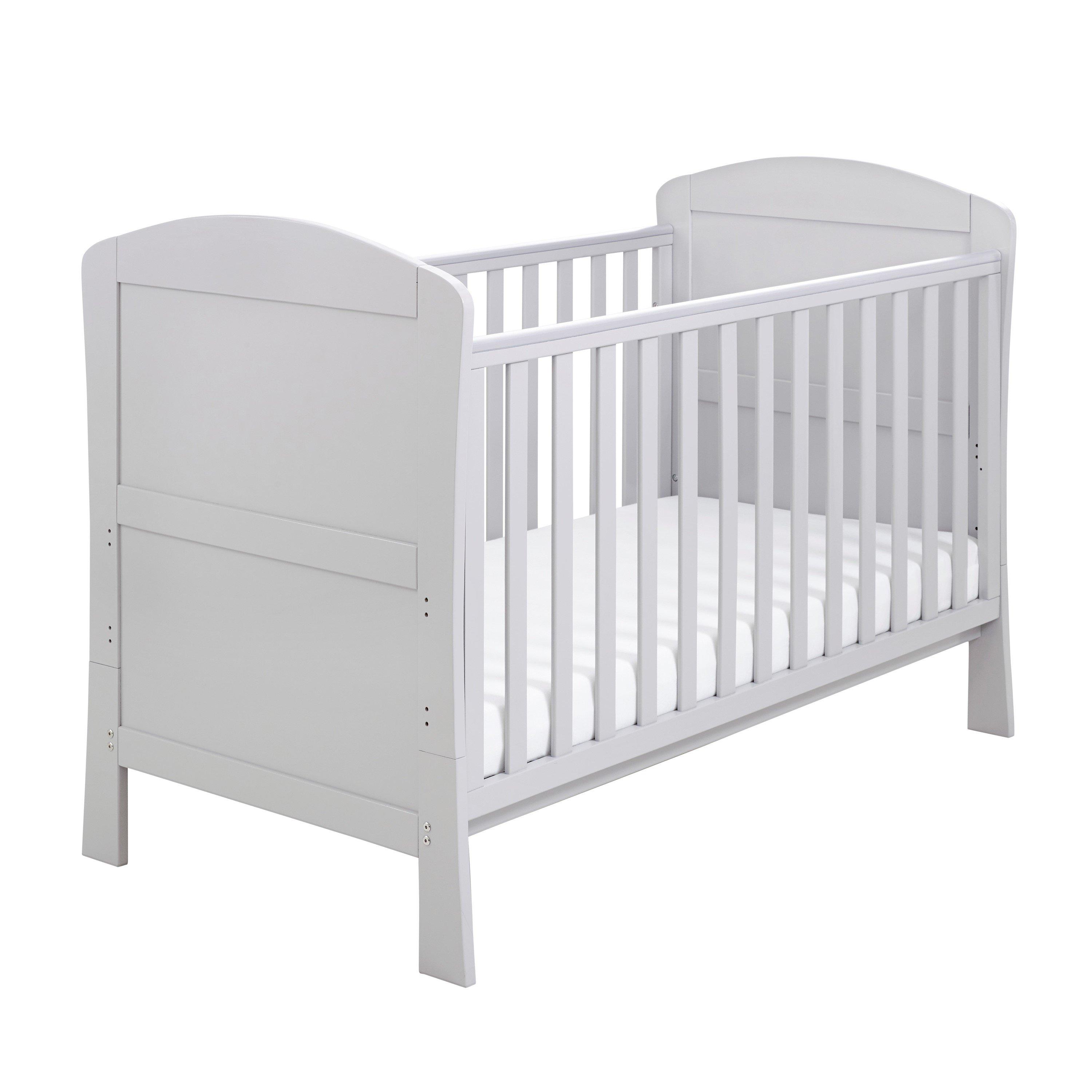 Grey - Babymore - Aston Drop Side Cot Bed Grey - 1