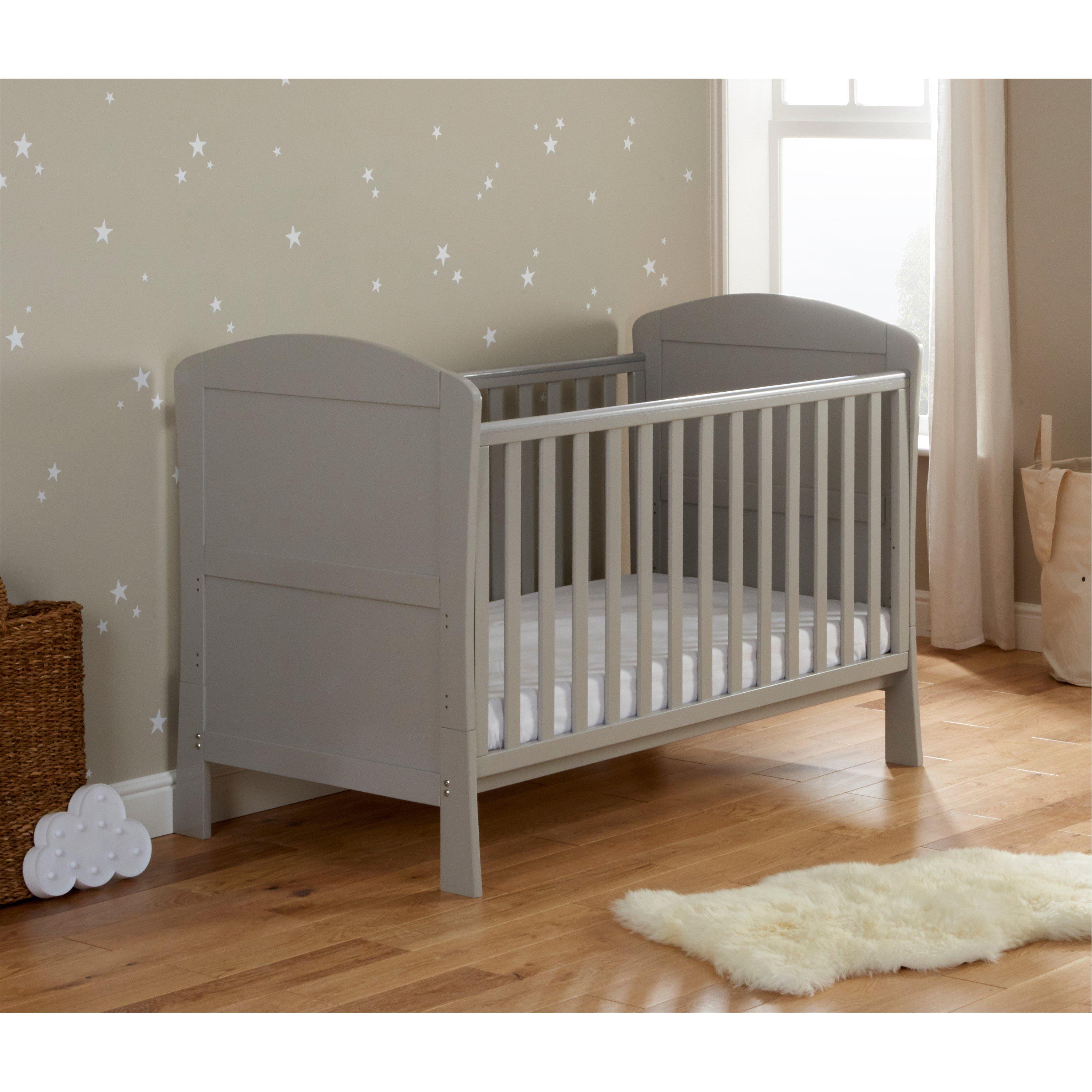 Grey - Babymore - Aston Drop Side Cot Bed Grey - 2