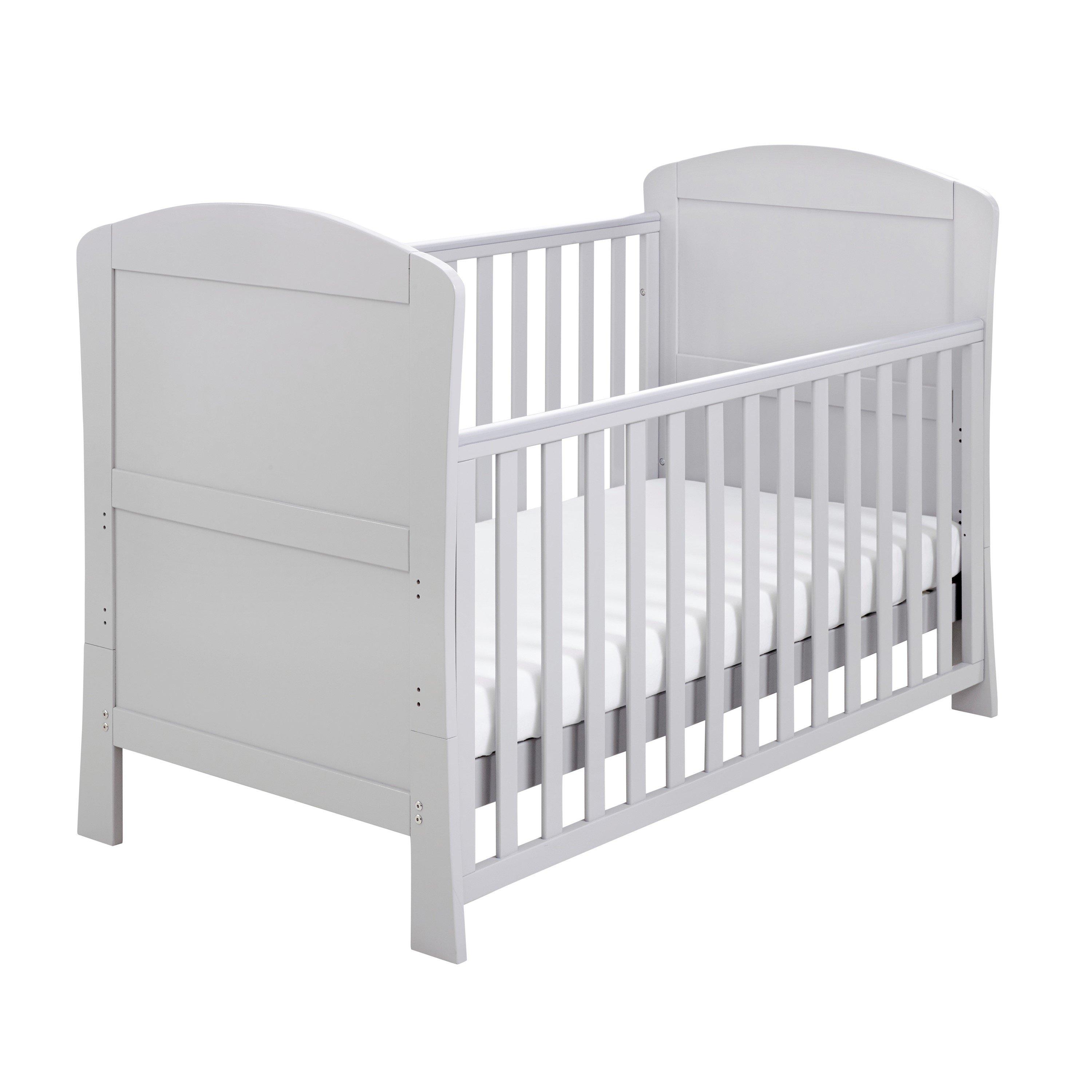 Grey - Babymore - Aston Drop Side Cot Bed Grey - 4