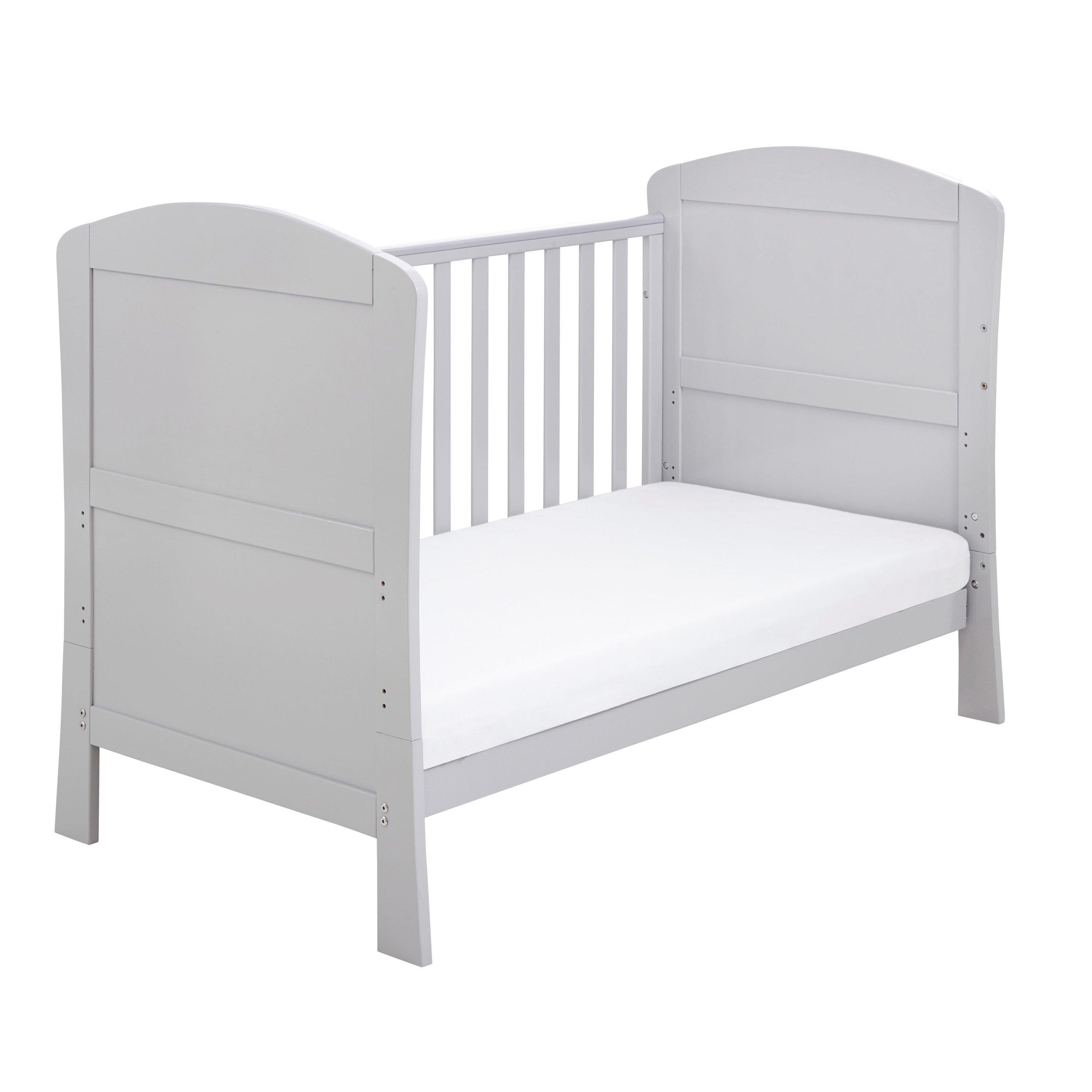 Grey - Babymore - Aston Drop Side Cot Bed Grey - 5