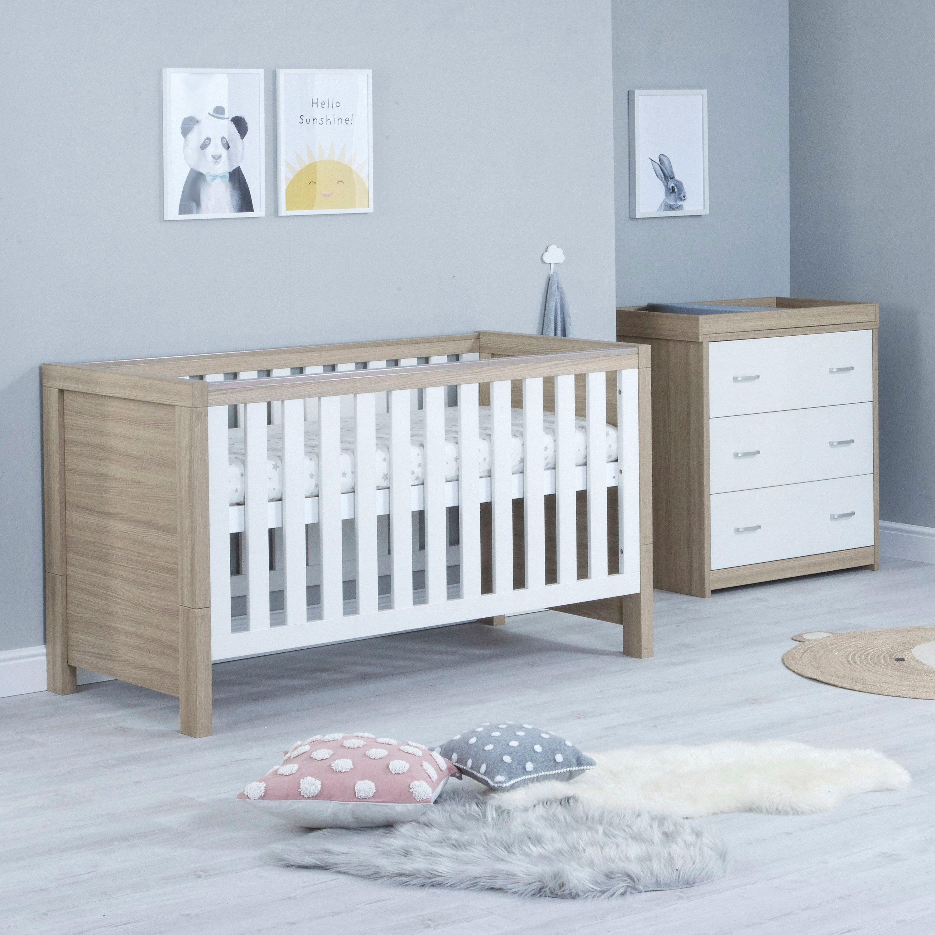 Oak White - Babymore - Luno 3 Piece Room Set - Oak White - 3