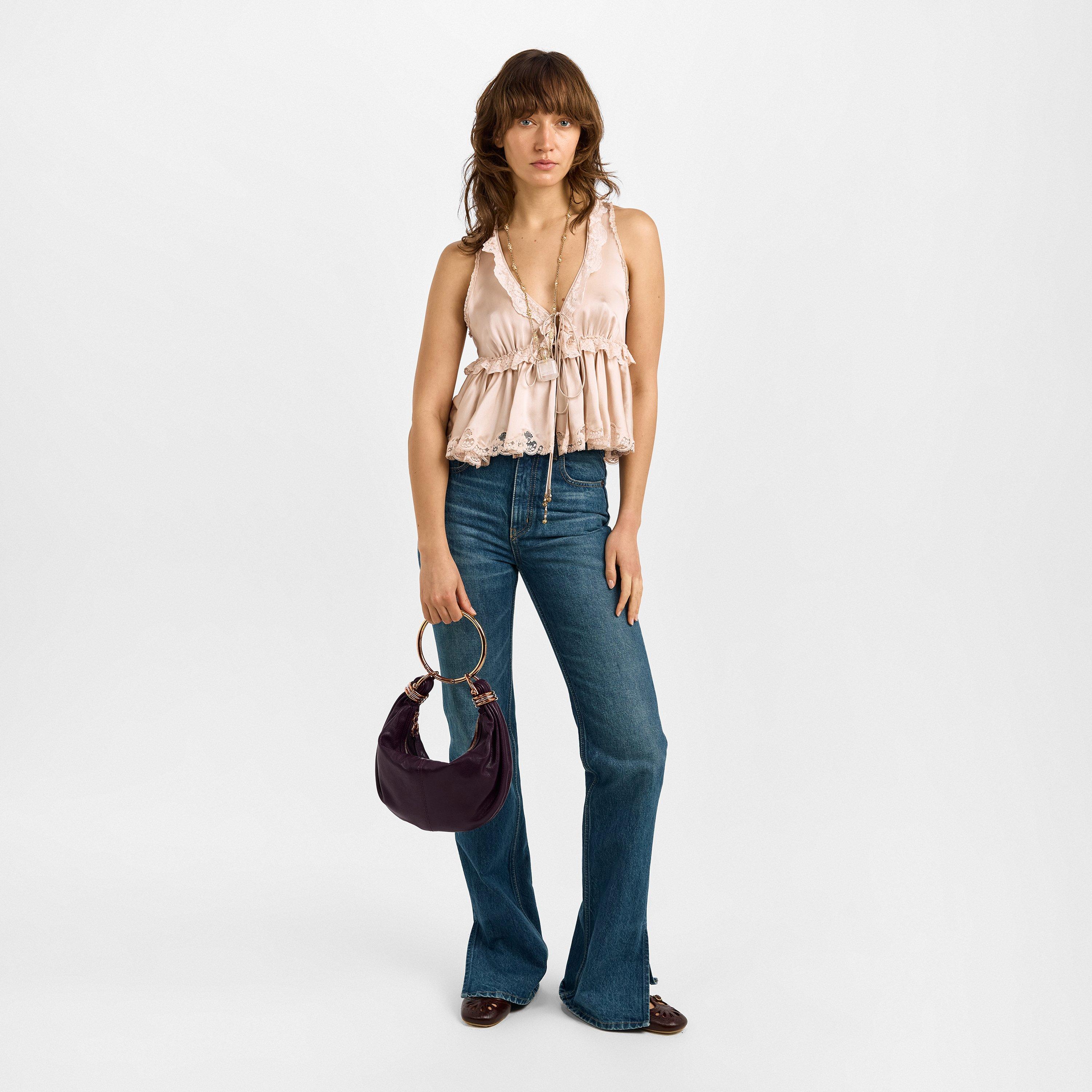 Grenat - Chloe - Womens Small Bracelet Hobo Bag - 6