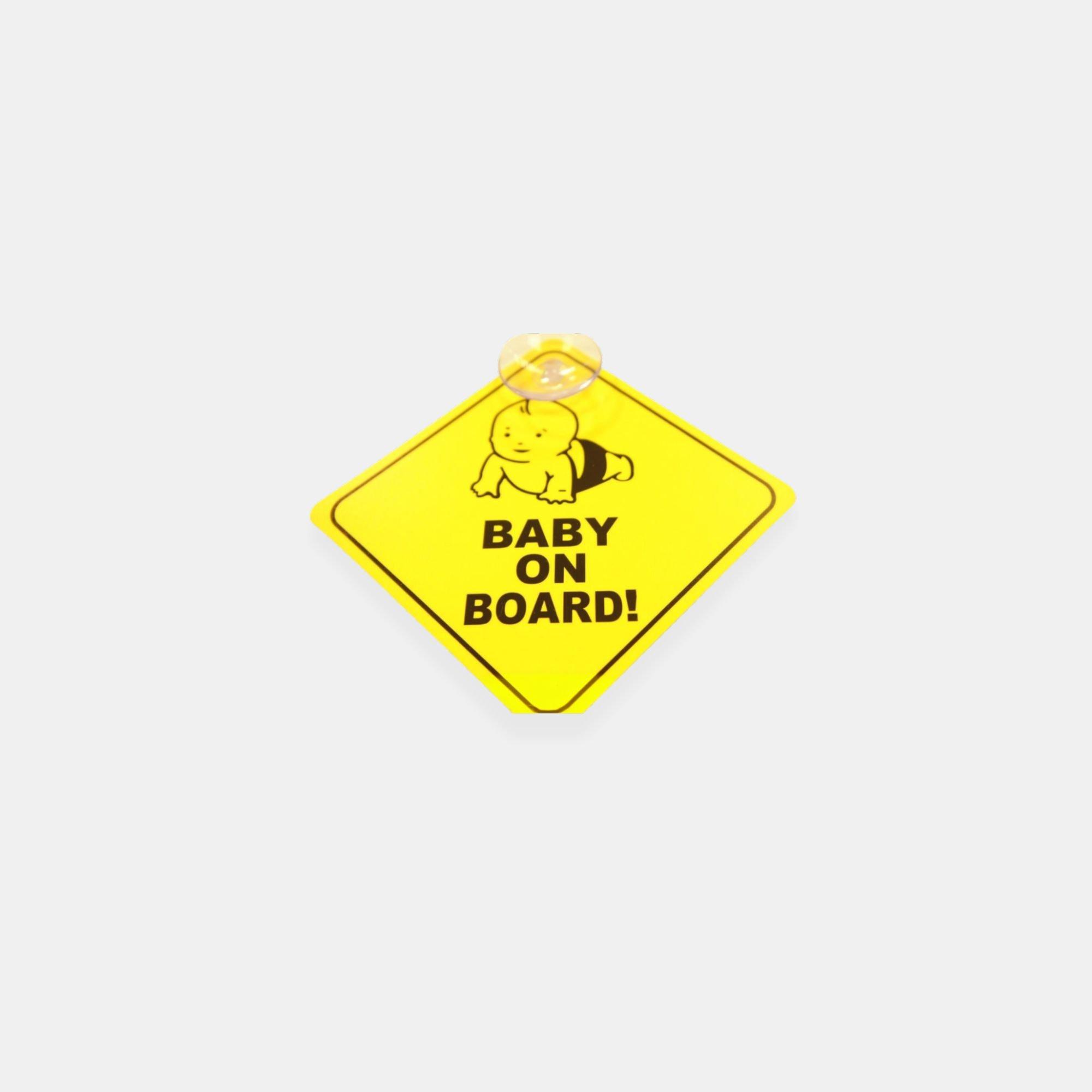Cute And Co  Yellow Cute & Co Baby On Board Sign With Suction Cup