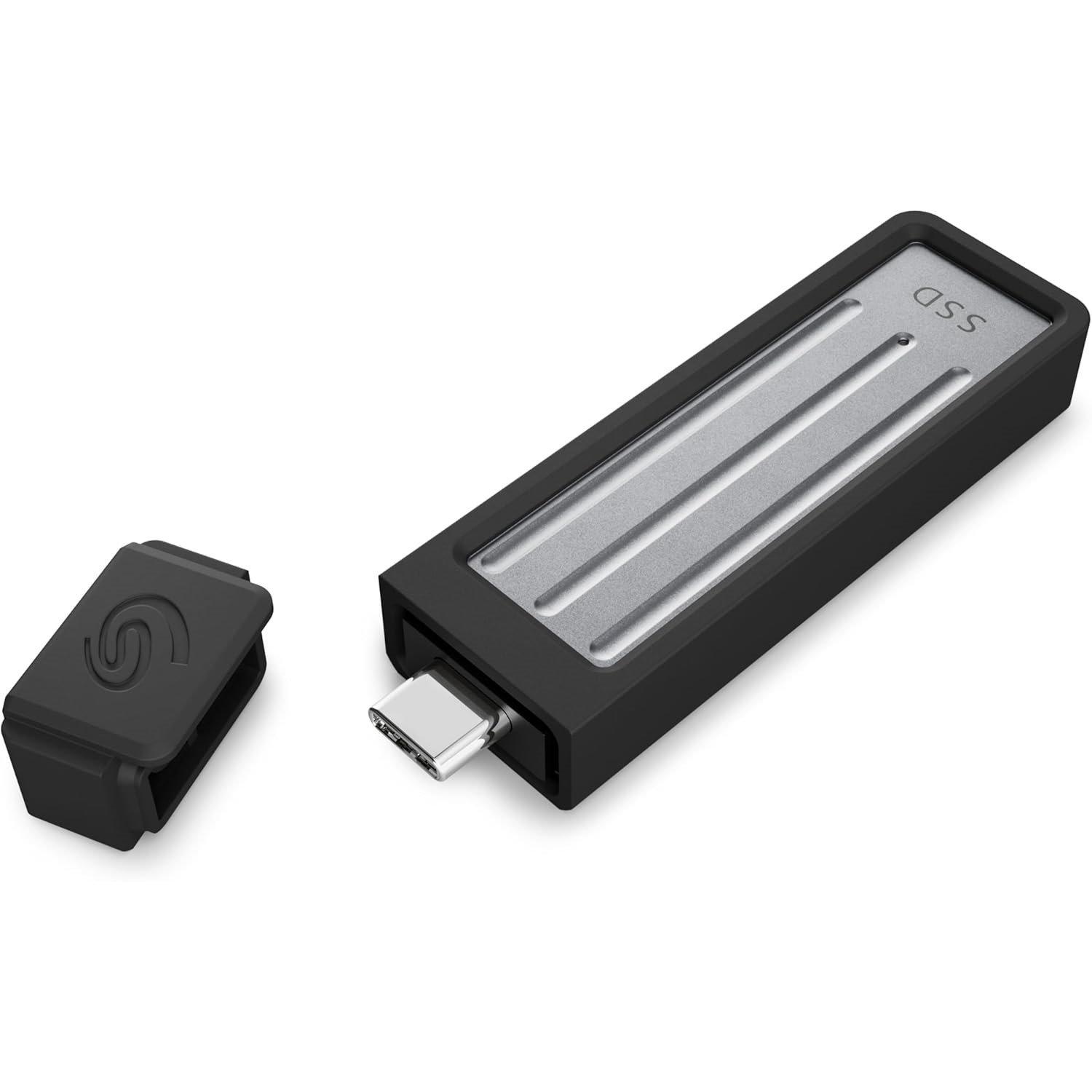 Black - Seagate - Compact 1TB SSD extern 1000MB/s USB 3.1 Typ C Dark Blue Data Rescue Service - 1