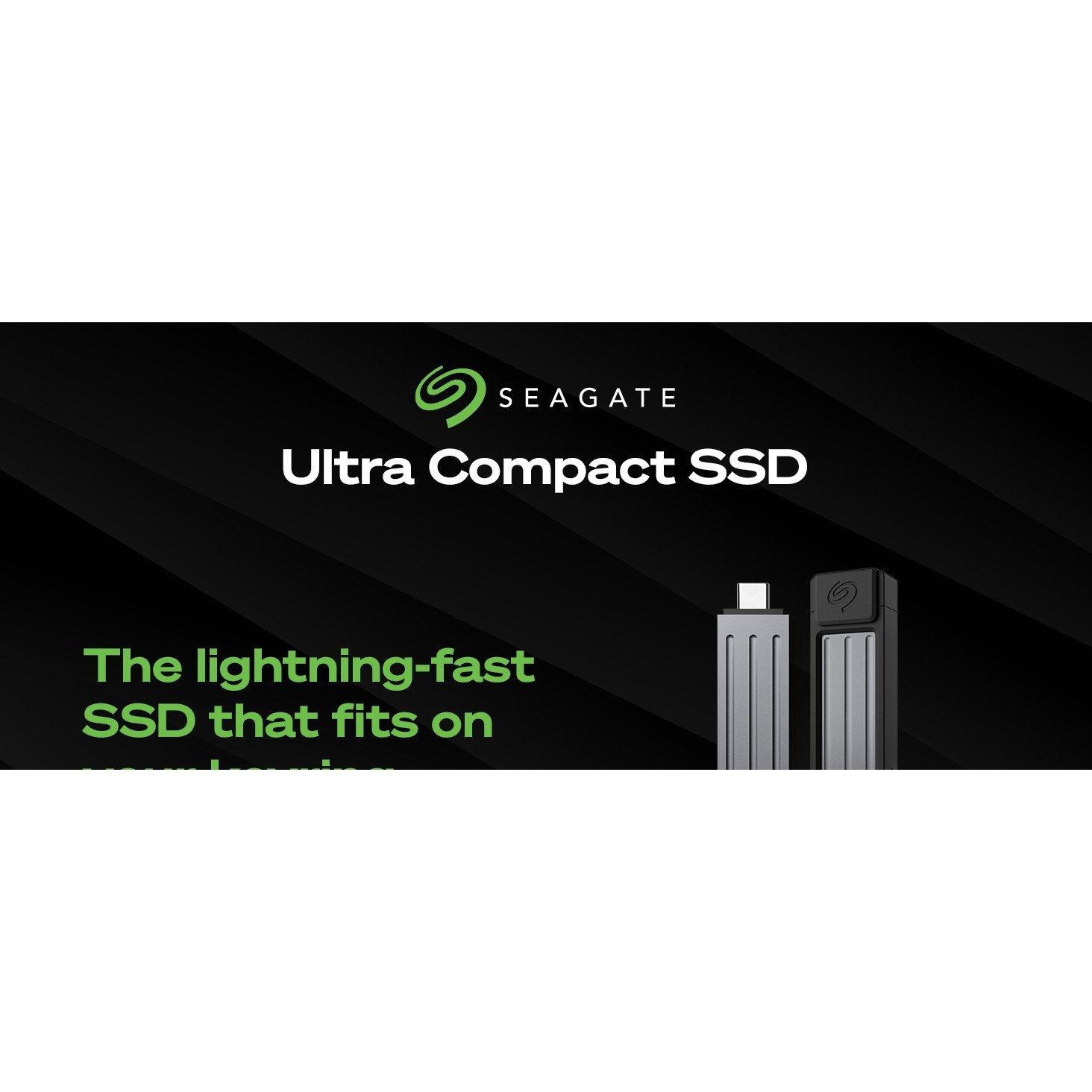 Black - Seagate - Compact 1TB SSD extern 1000MB/s USB 3.1 Typ C Dark Blue Data Rescue Service - 12