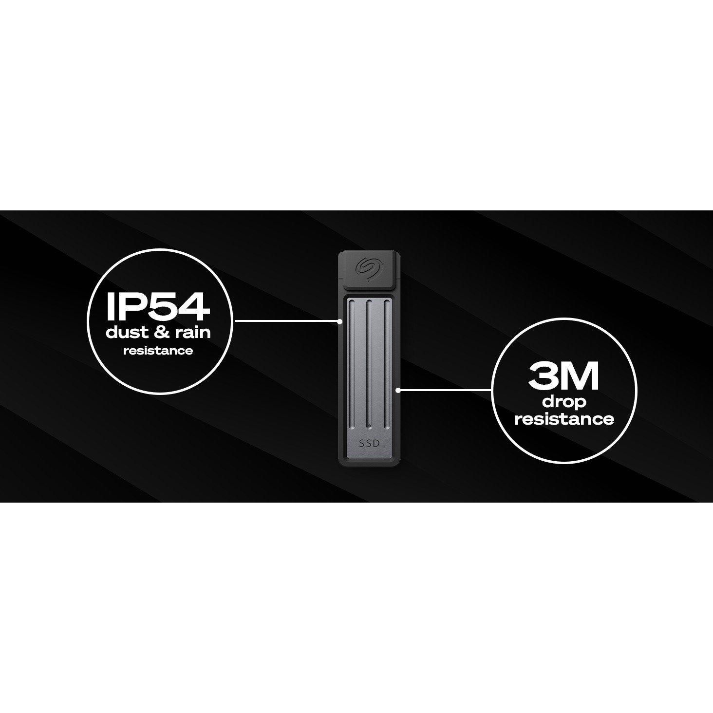 Black - Seagate - Compact 1TB SSD extern 1000MB/s USB 3.1 Typ C Dark Blue Data Rescue Service - 13