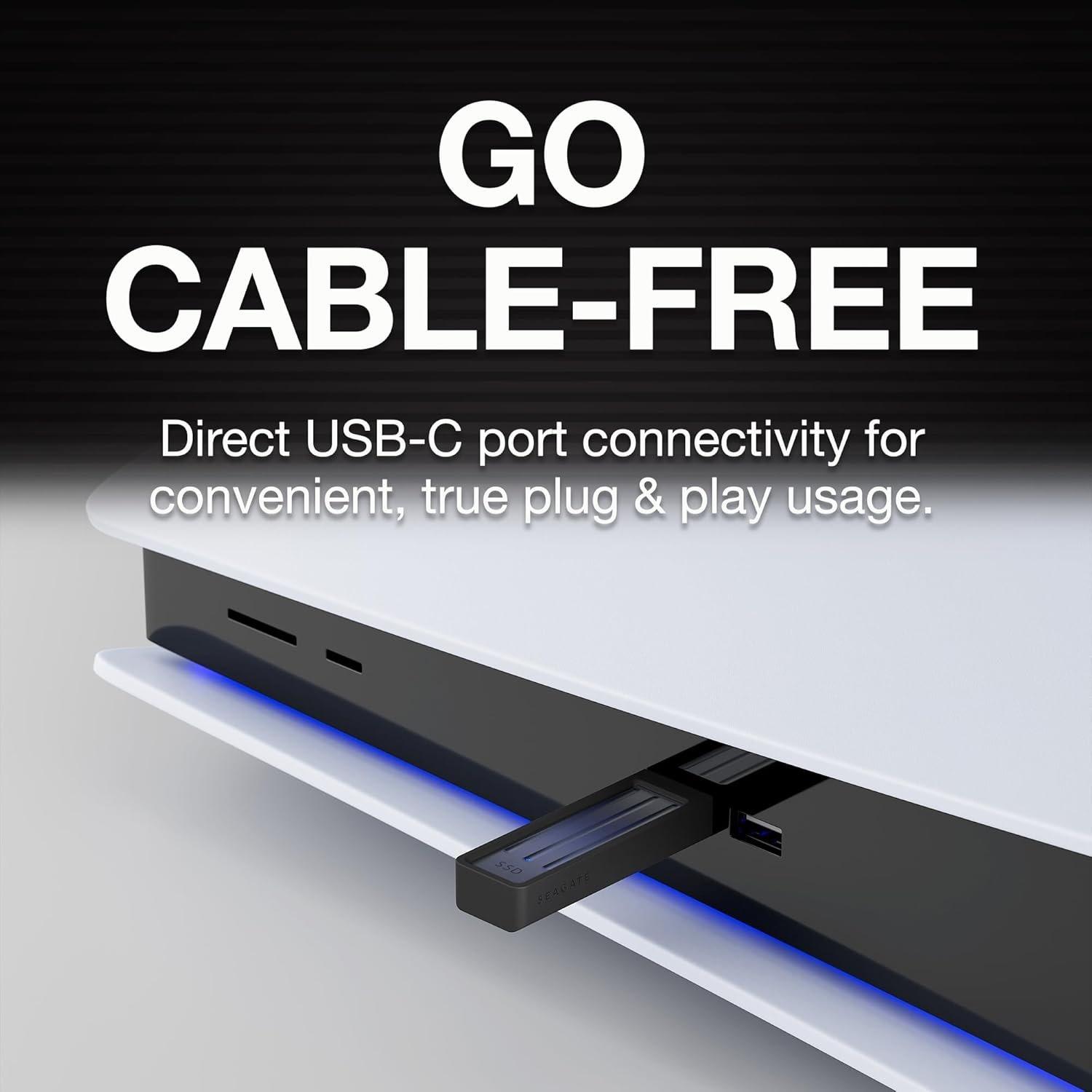 Black - Seagate - Compact 1TB SSD extern 1000MB/s USB 3.1 Typ C Dark Blue Data Rescue Service - 8