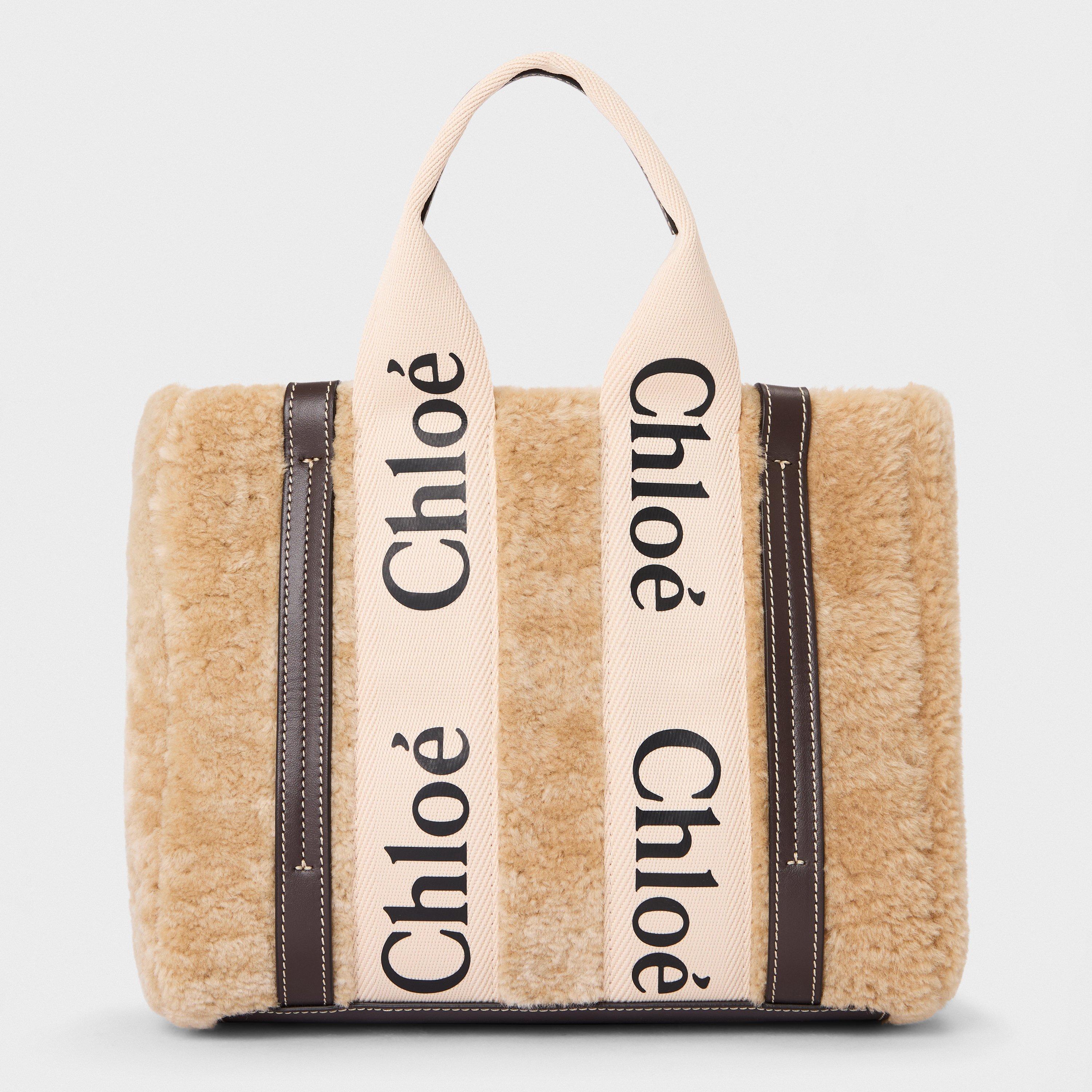 Chloe Womens Small Woody Tote Bag - Summery Beige