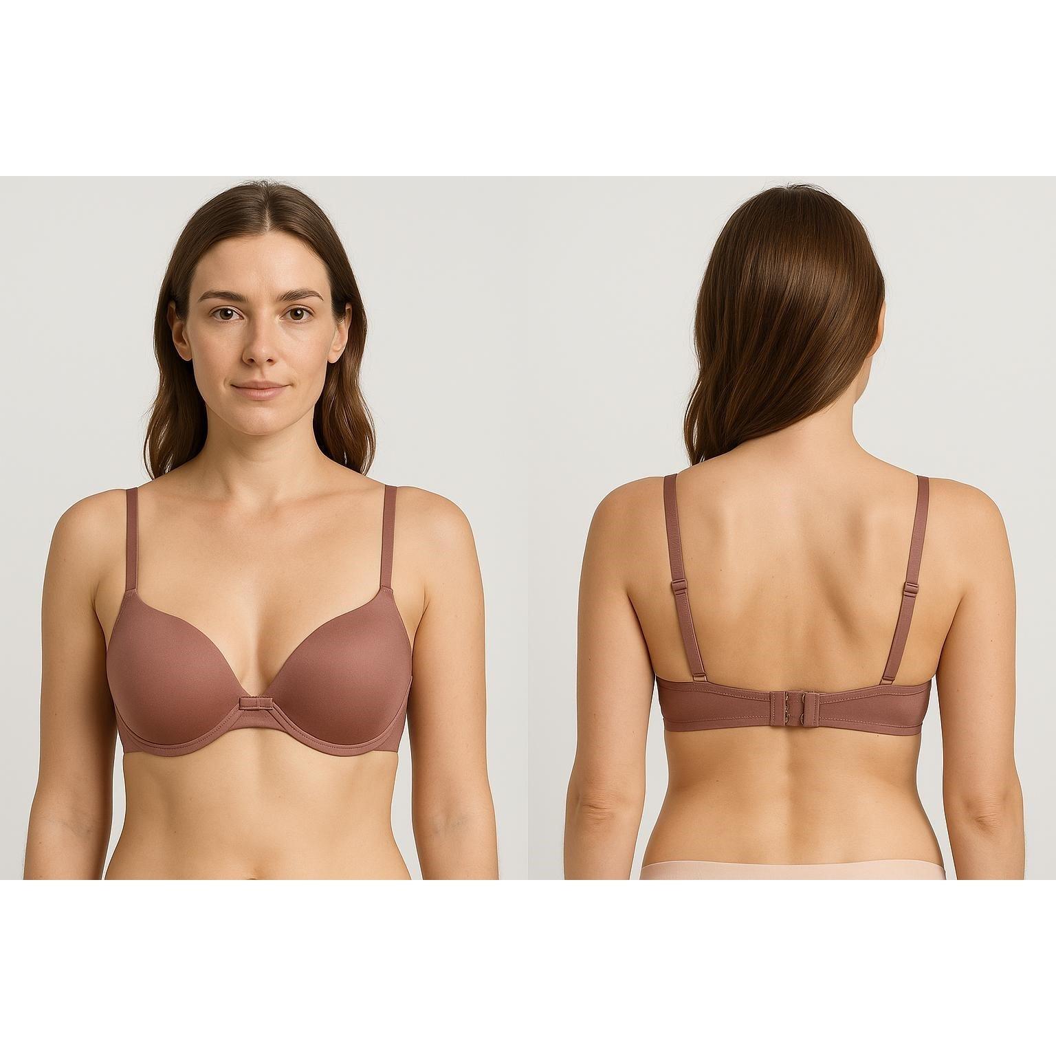 Oyster/Mocha - Valbonne - OYSTER/MOCHA UNDERWIRED 2 PACK SMOOTH T-SHIRT BRA - 3