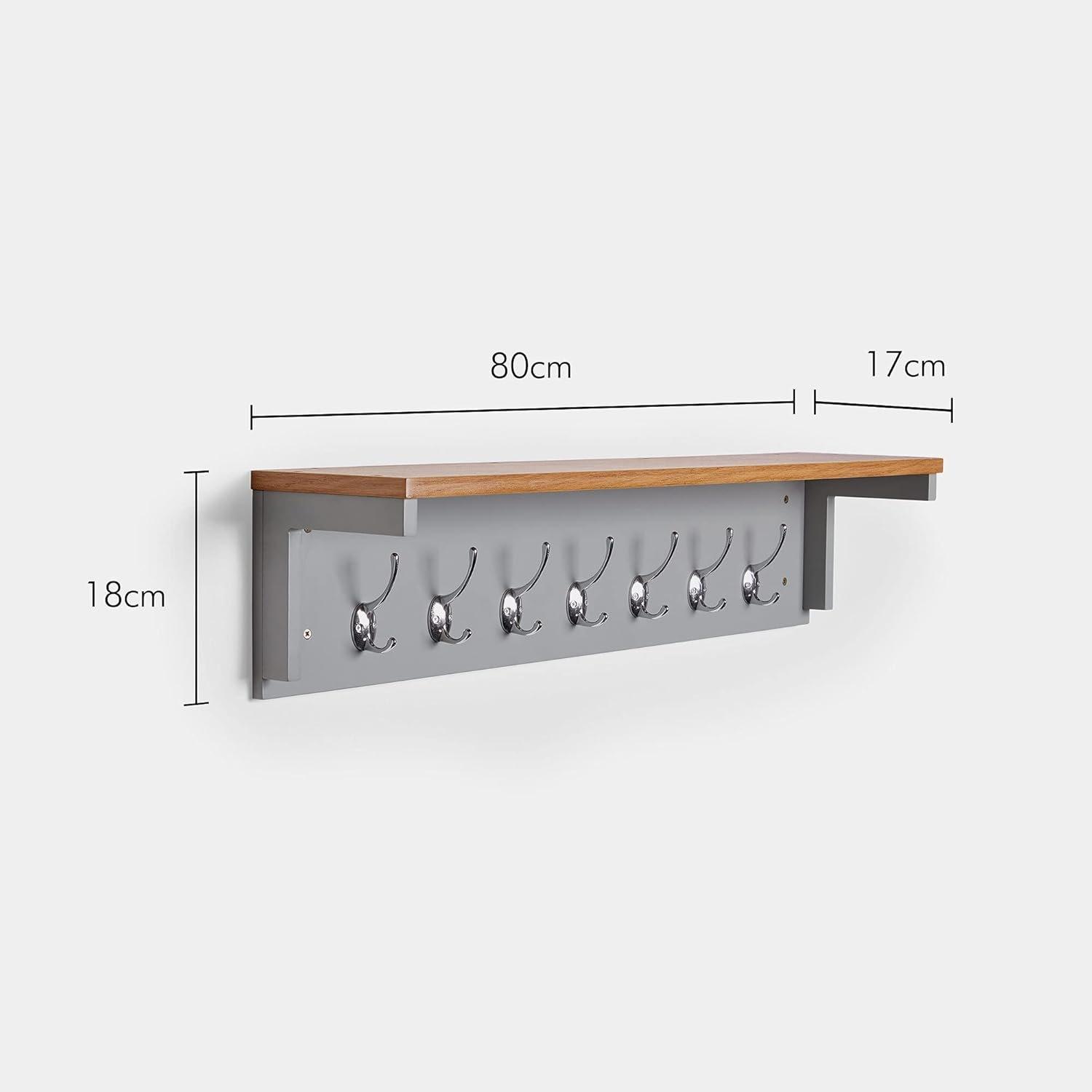 Grey - VonHaus - Coat Hooks Wall Mounted - Grey Coat Rack - 5