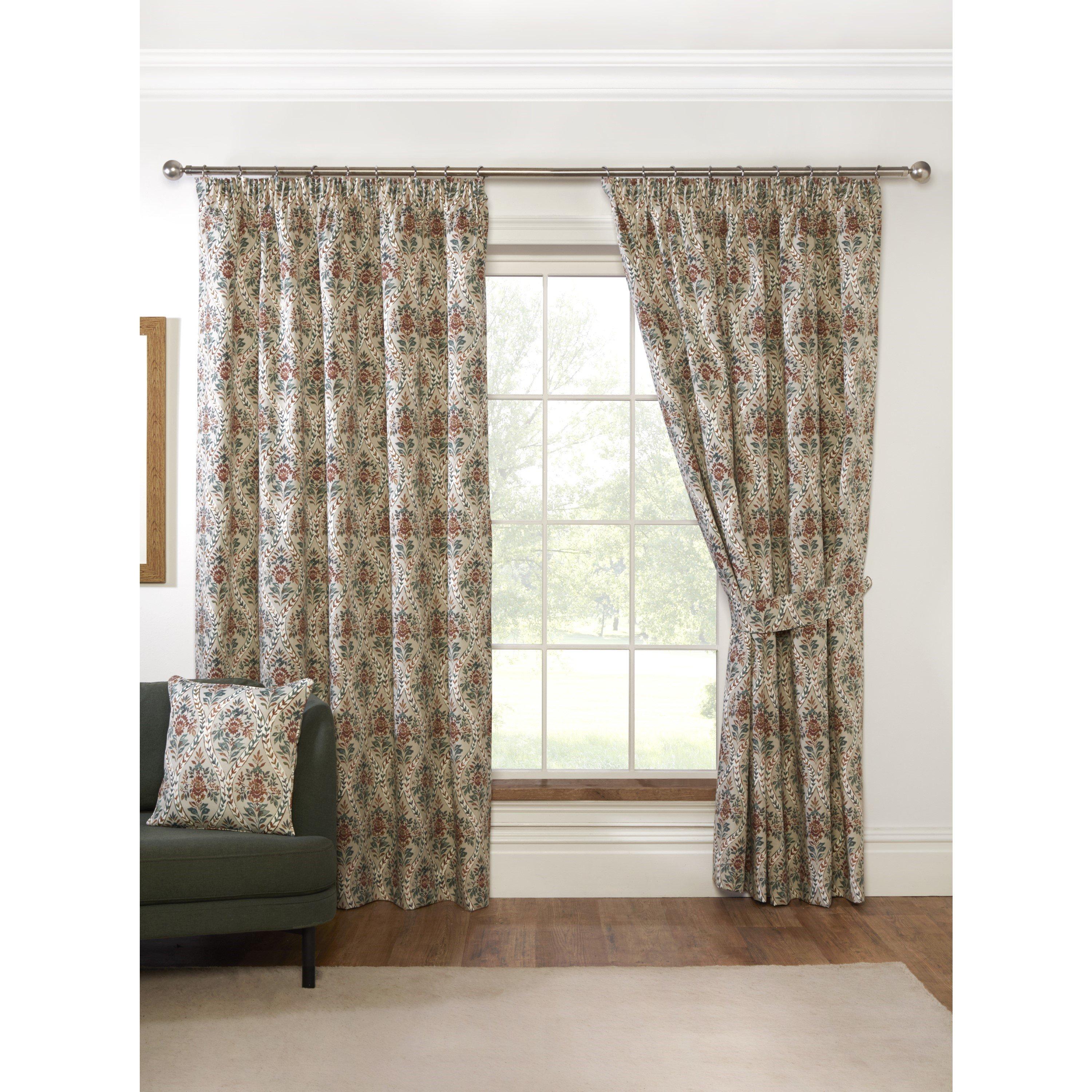 Sundour  Buttermere Floral Pencil Pleat Curtains - Autumn - 66 x 54 In