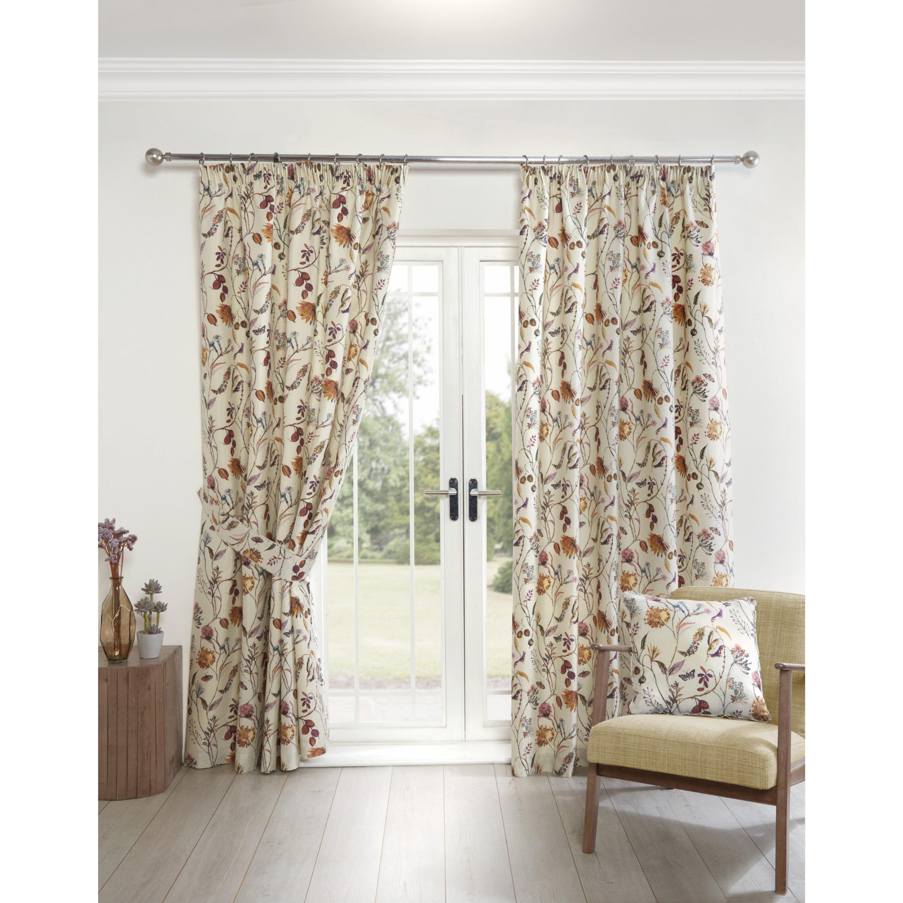 Grove Floral Pencil Pleat Curtains