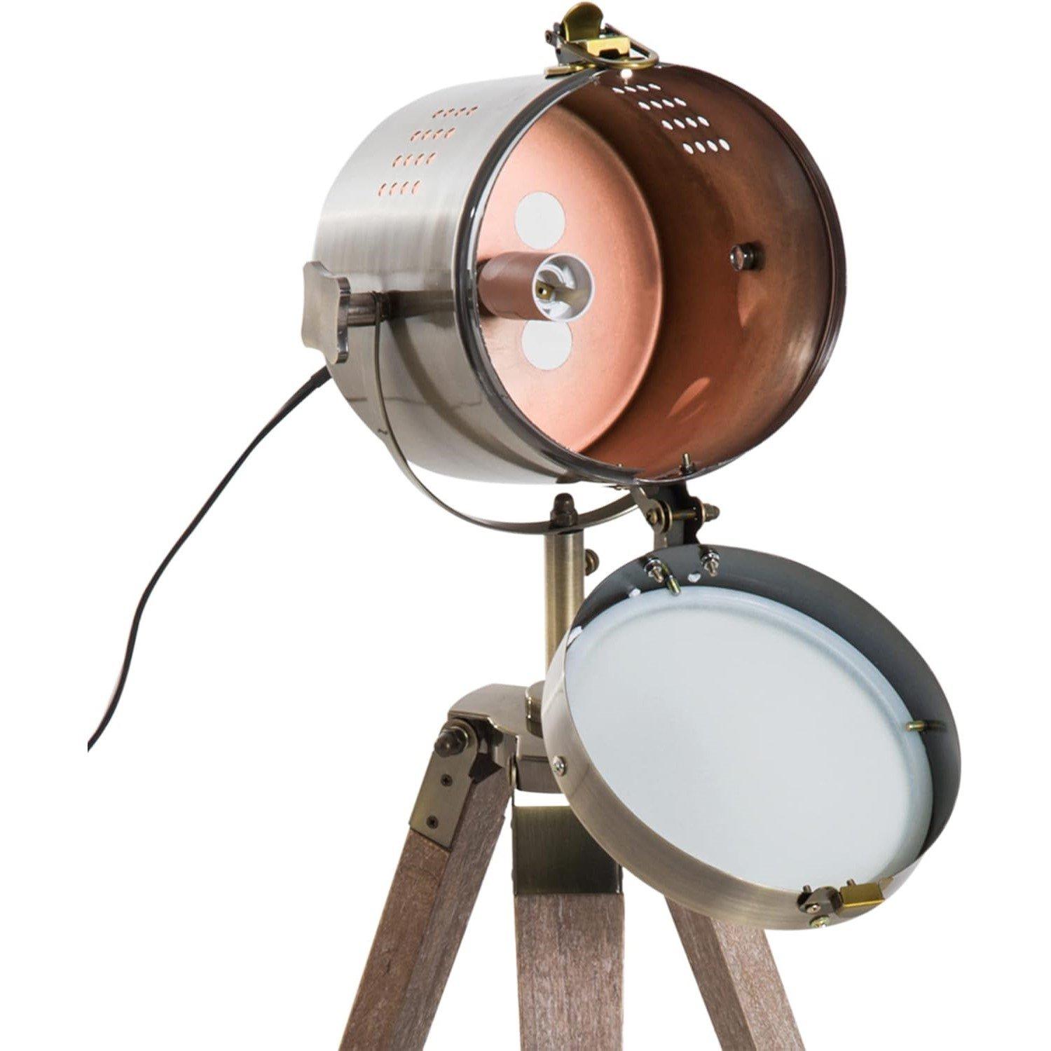 Brown - HOMCOM - Vintage Tripod Table Desk / Bedside Lamp - 8