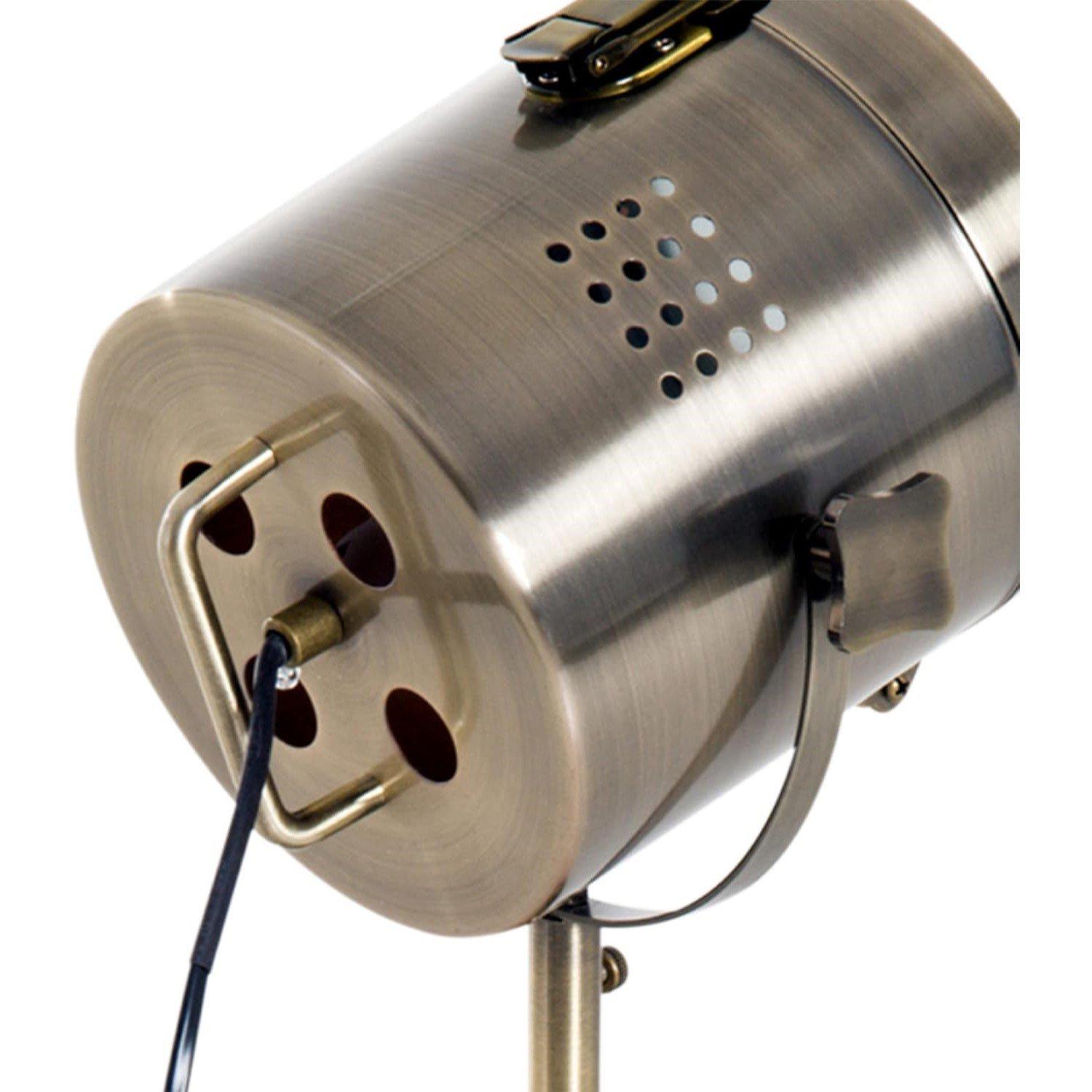 Brown - HOMCOM - Vintage Tripod Table Desk / Bedside Lamp - 9