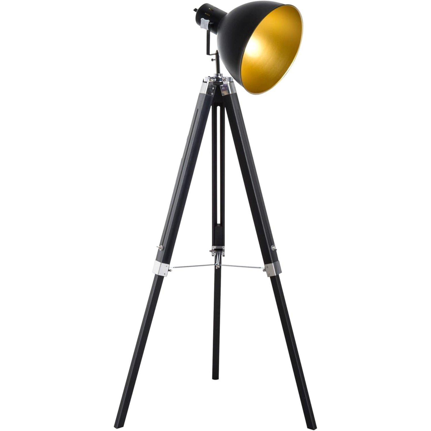 Black - HOMCOM - Tripod Floor Lamp / Spotlight Reading Lamp - 1