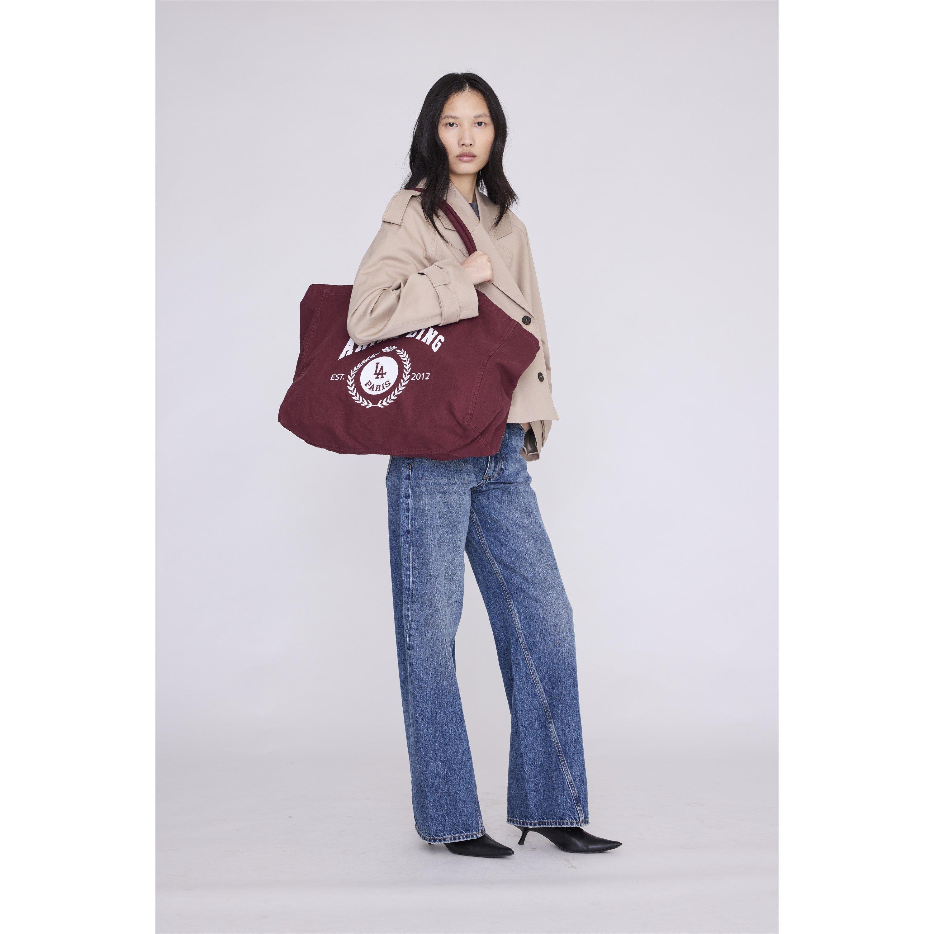 Burgundy - Anine Bing - Women's Canvas Tote Bag - 3