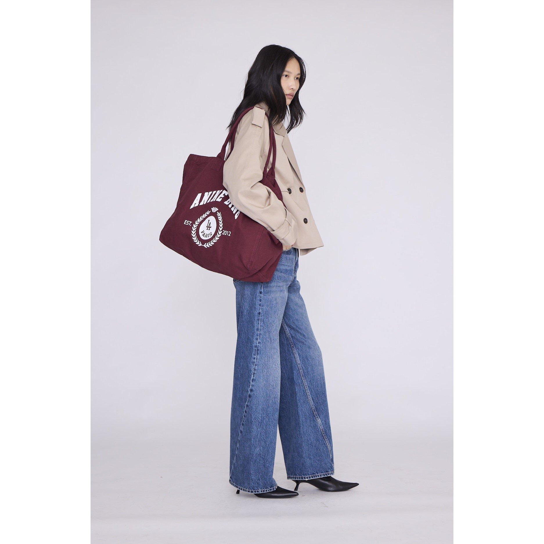 Burgundy - Anine Bing - Women's Canvas Tote Bag - 4